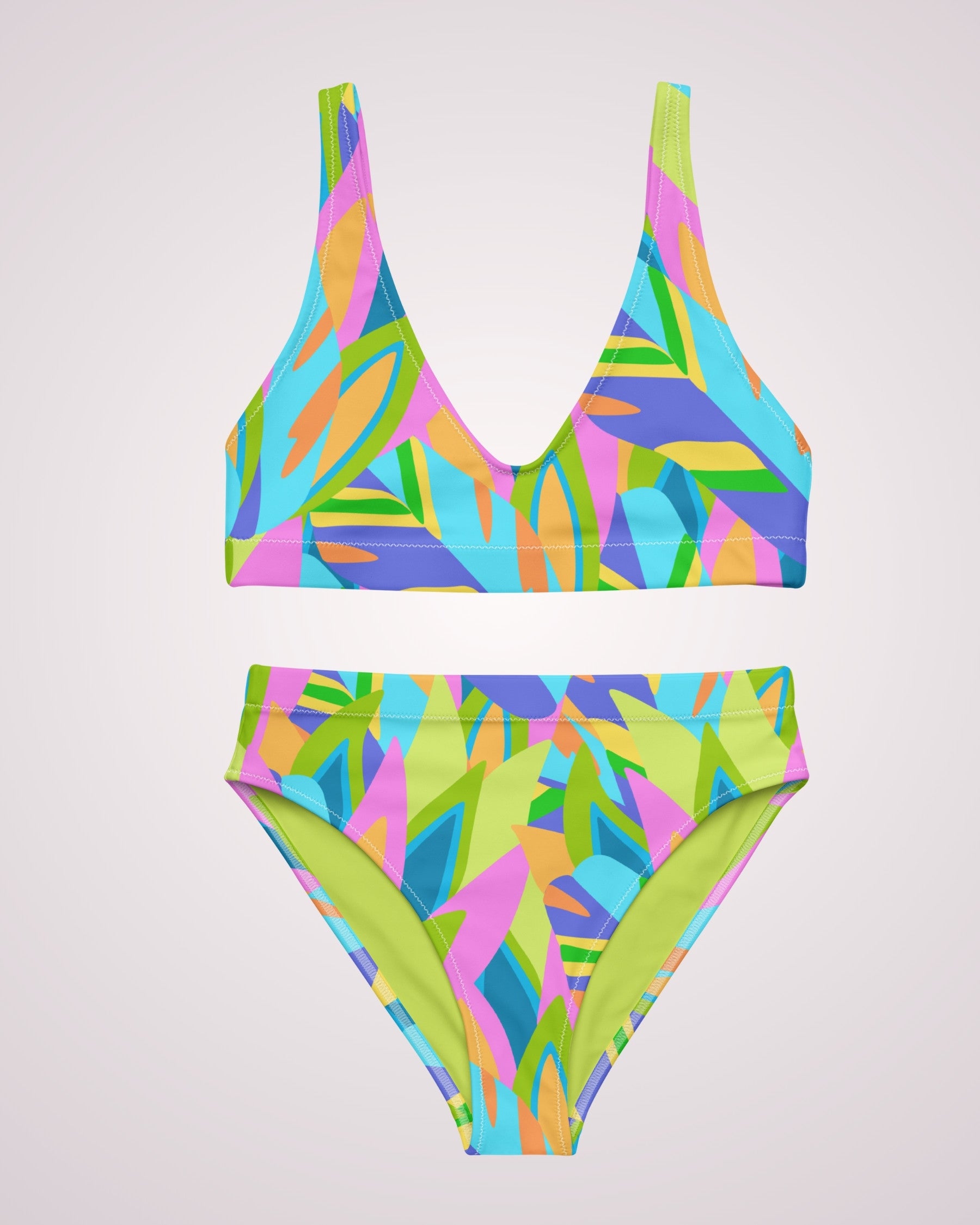 High Waist Bikini - Colorful Abstract IX
