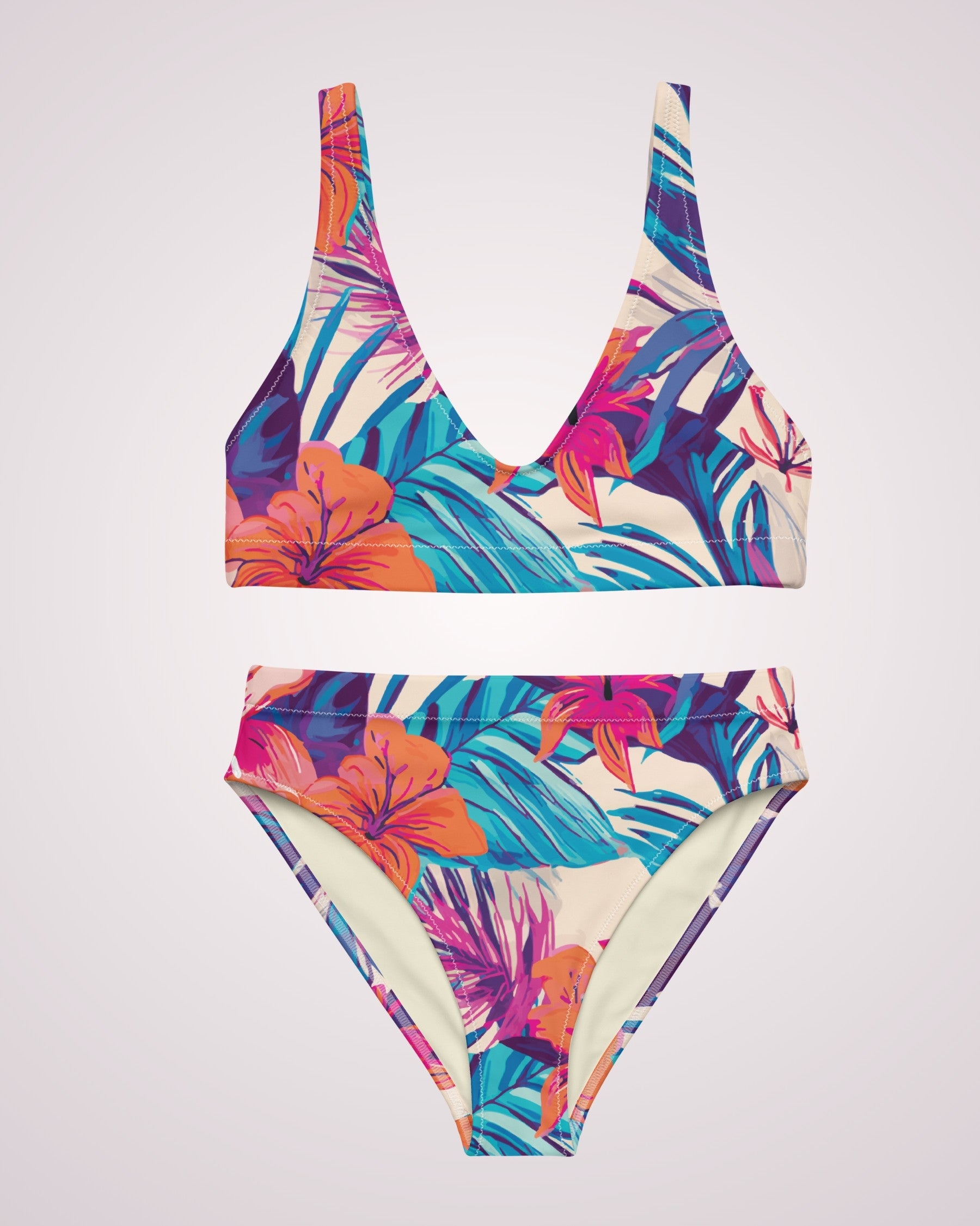 High Waist Bikini - Hawaiian Tropix VIII