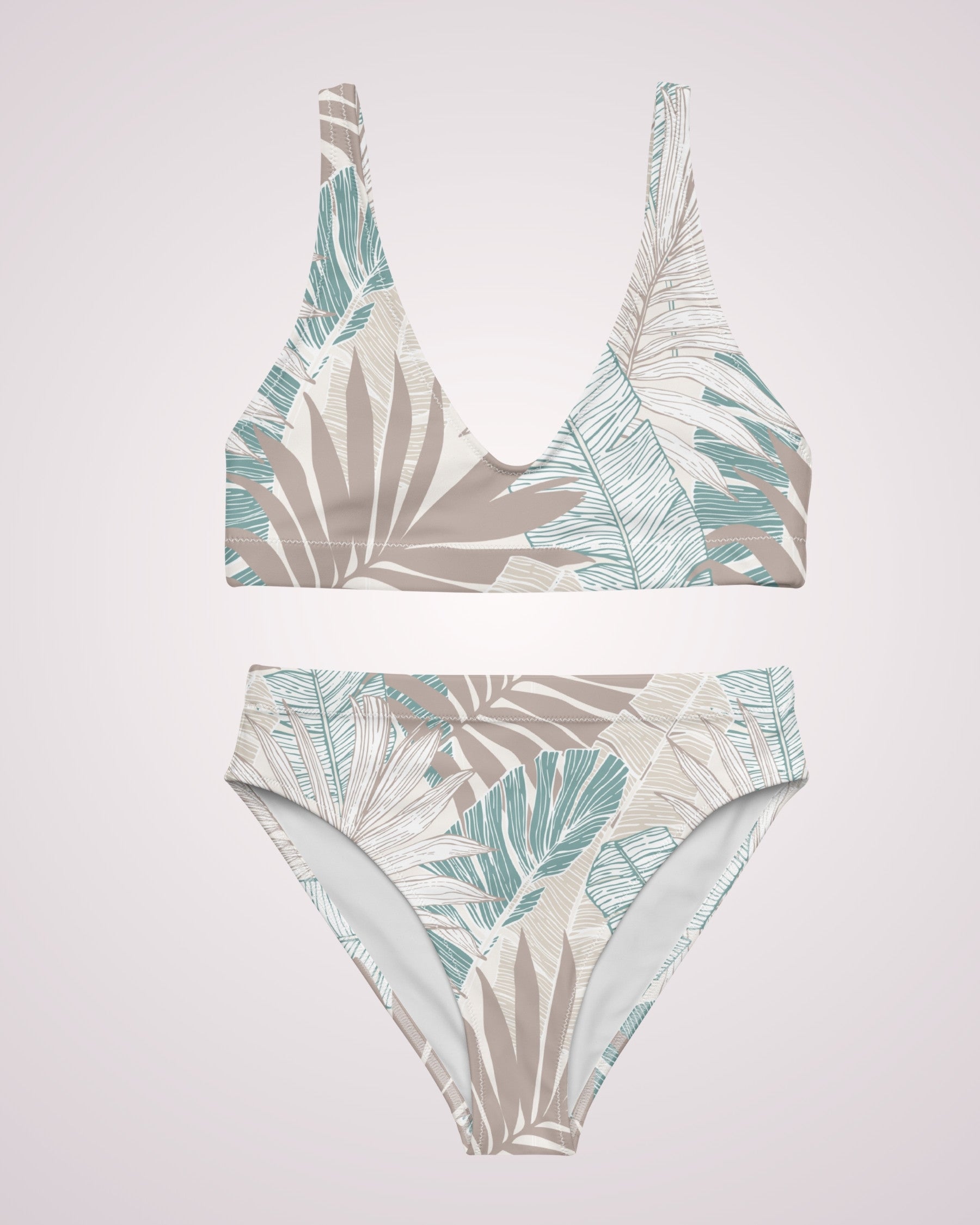 High Waist Bikini - Tropical Palms II