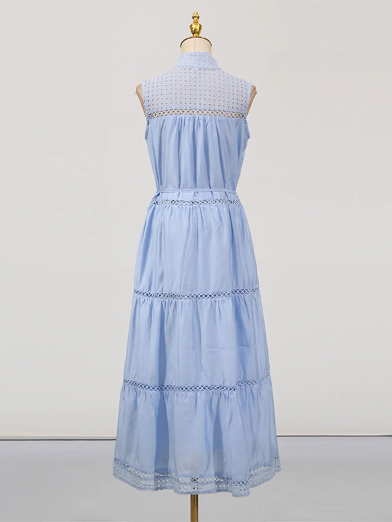 Lace Detail Contrast Trim Mini Cami Dress - Tied.