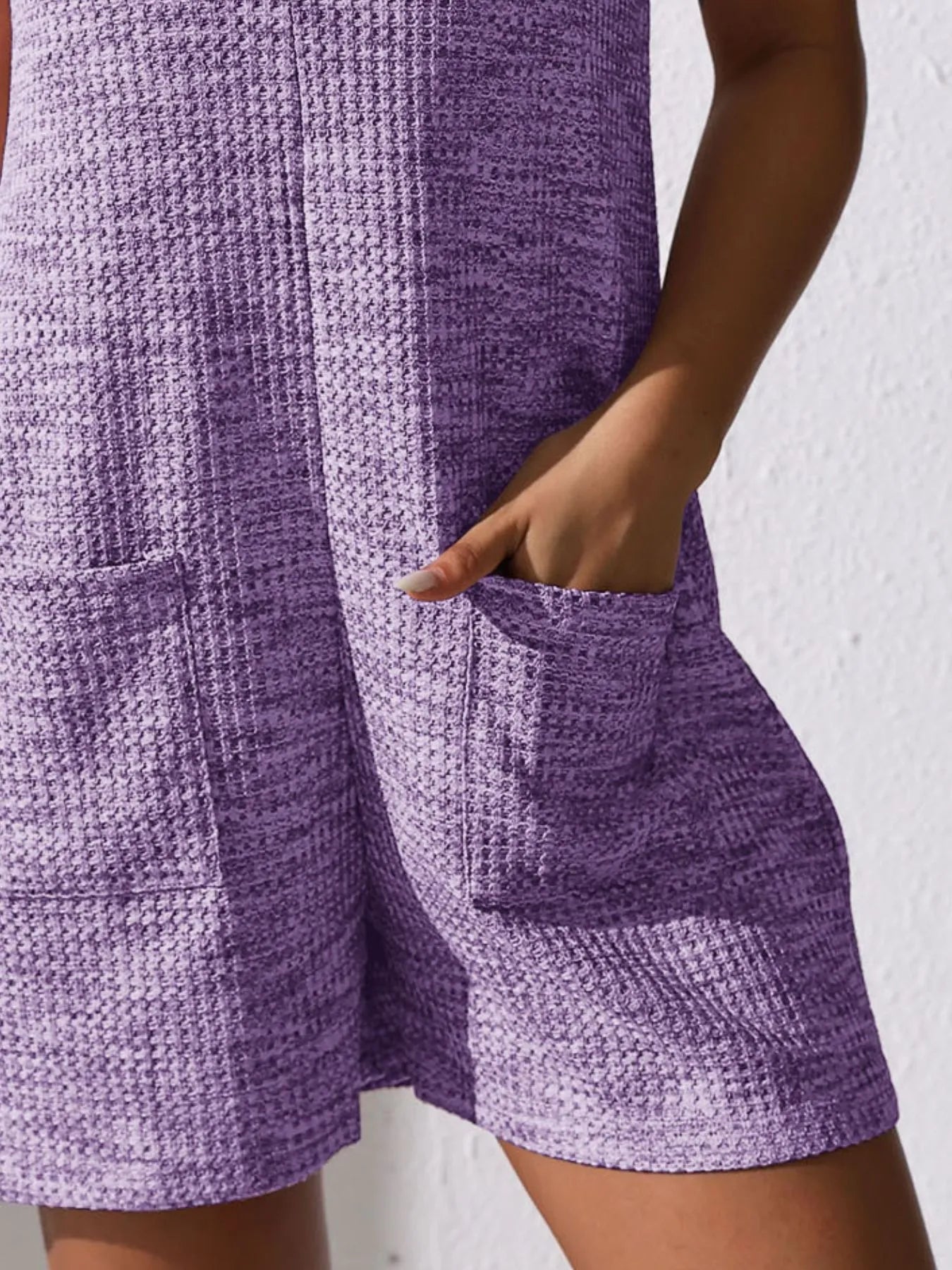 Plus Size Button Front Romper with Pockets.