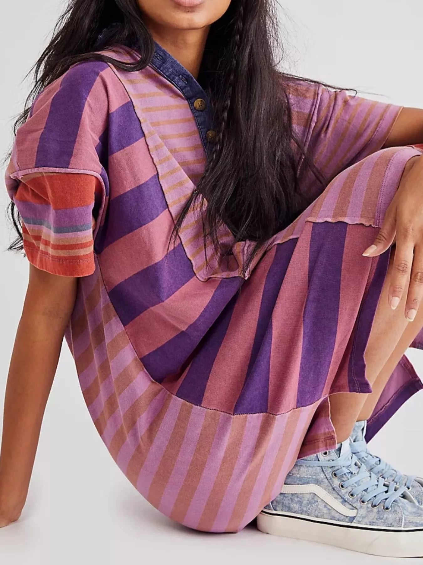 Surplice Lace Long Sleeve Mini Dress - Semi-Sheer.