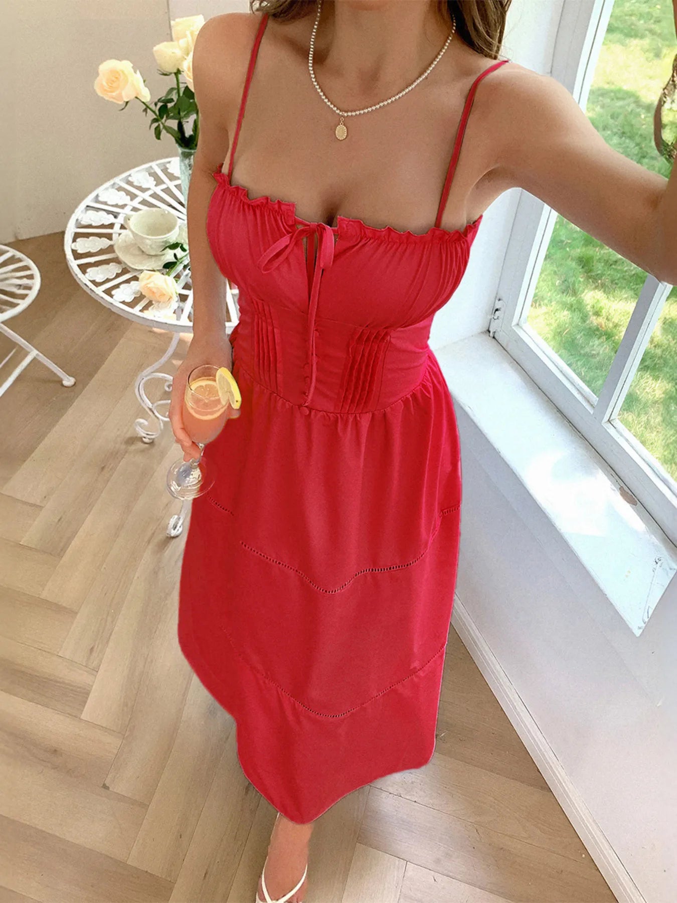 Smocked Crisscross Back Denim Mini Dress - Backless & Tied.