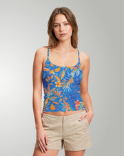 Womens Crop Cami Tank - Tropical Escape