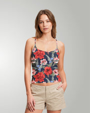 Womens Crop Cami Tank - Luau Serenade