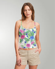 Womens Crop Cami Tank - Costa Playa
