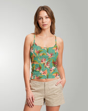 Womens Crop Cami Tank - Tropical Melody