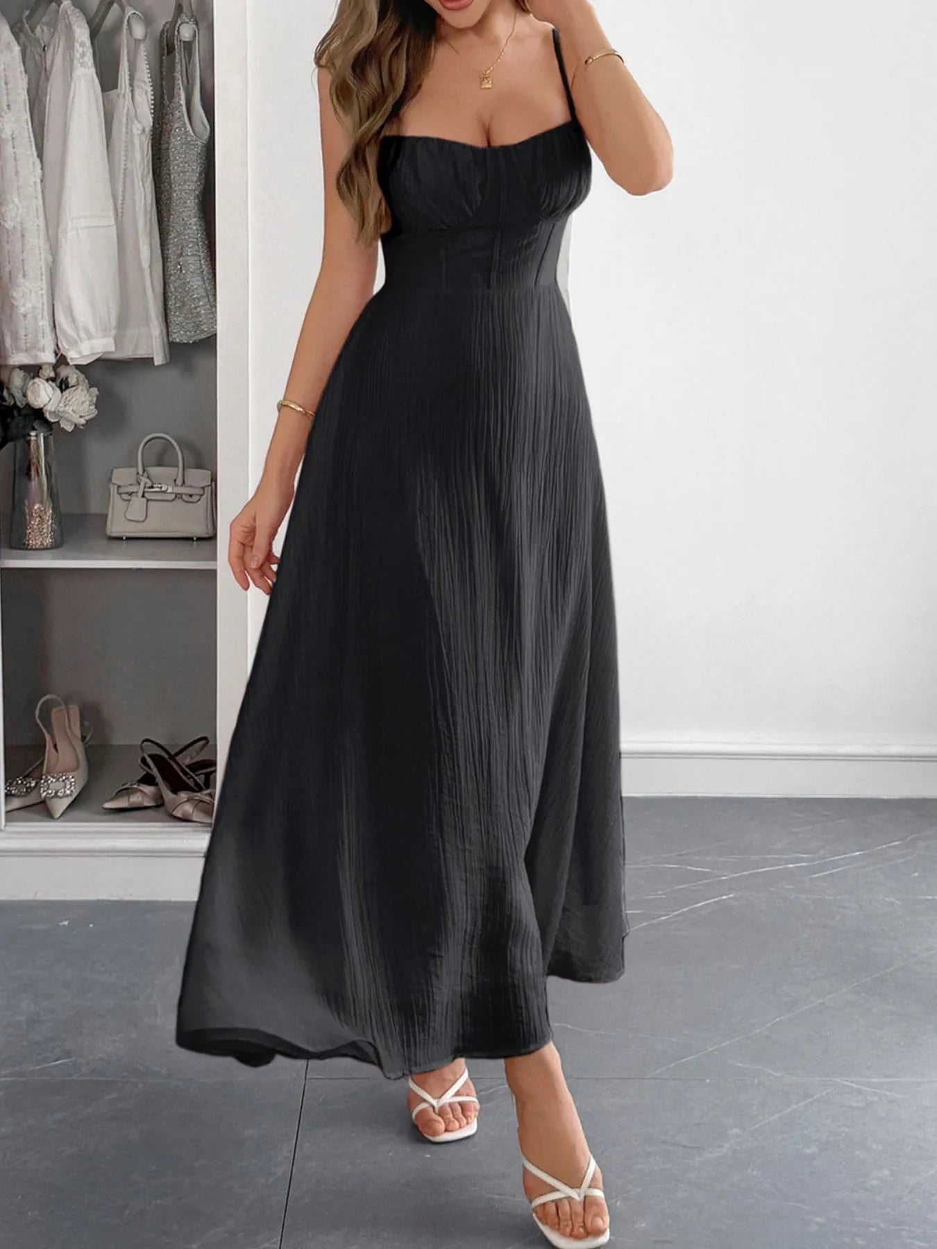 Tie Front Floral Print Maxi Dress.