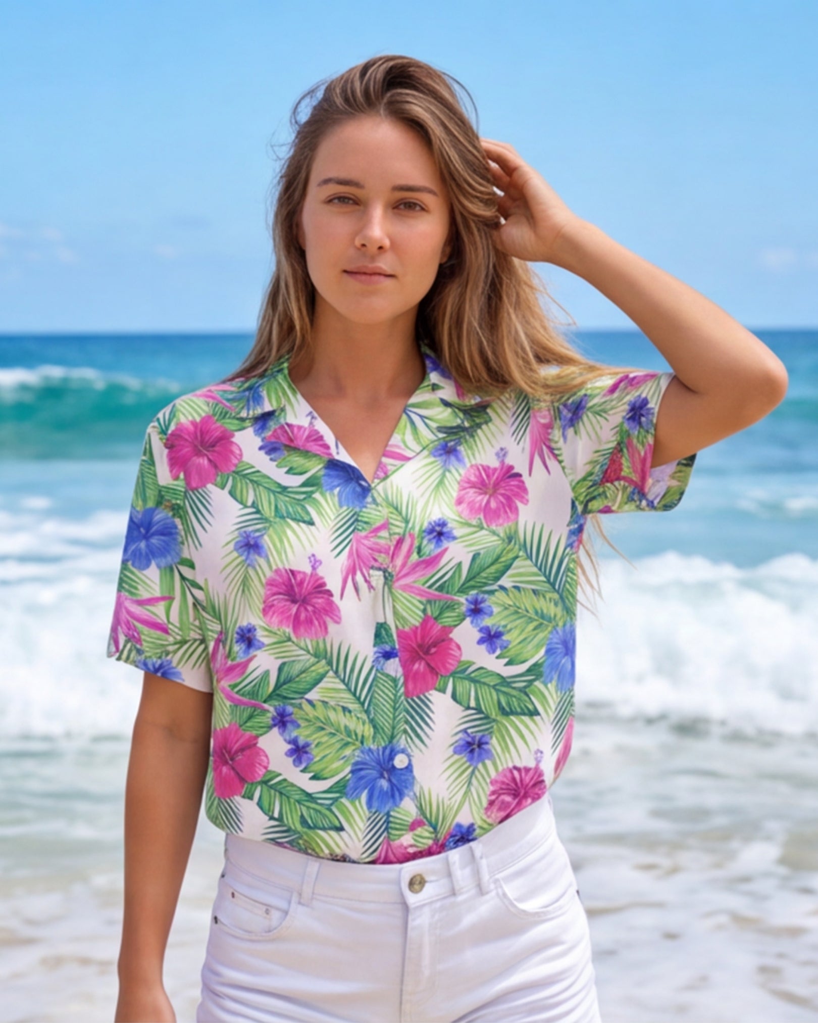 Womens Hawaiian Shirt - Costa Playa