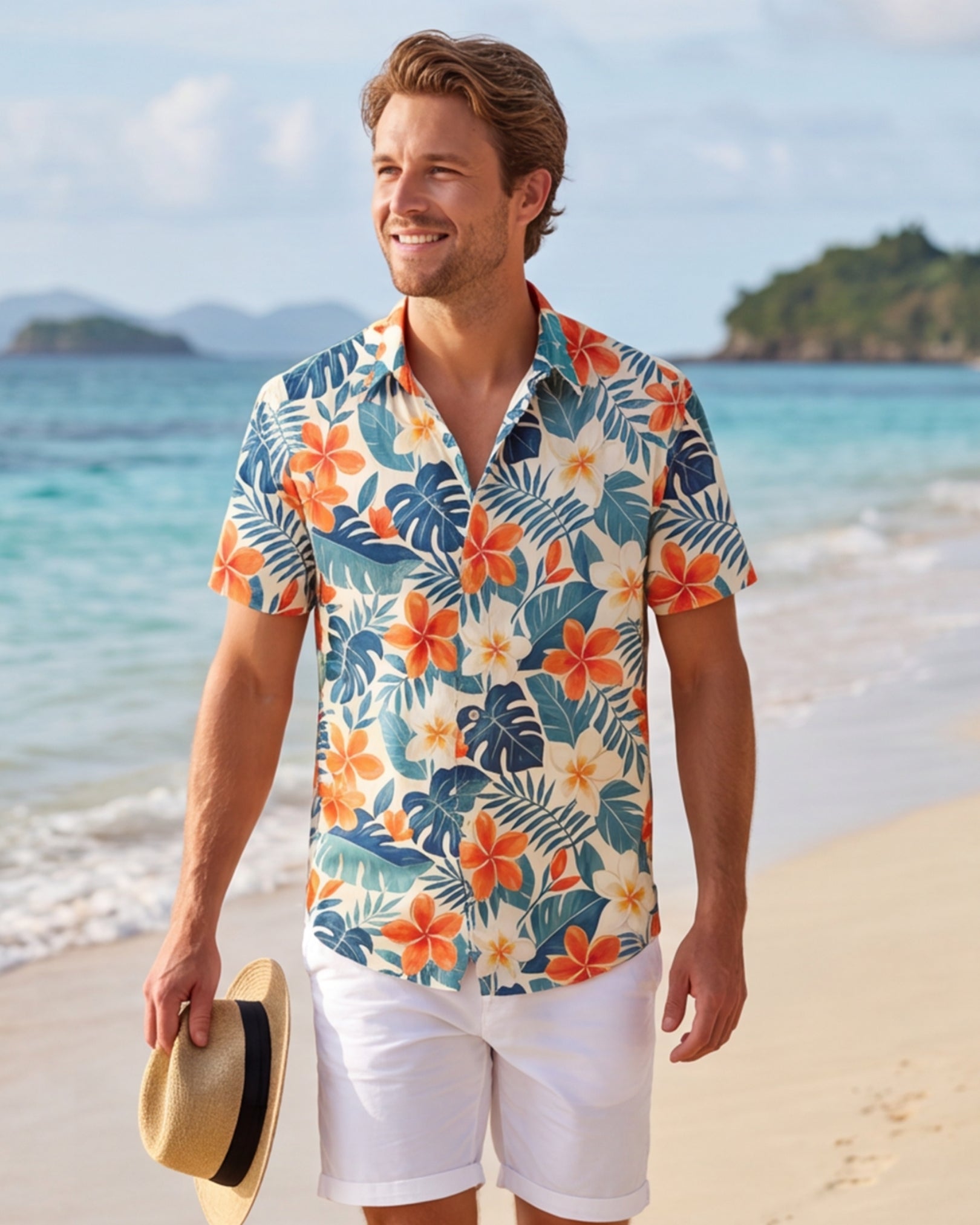 Mens Hawaiian Shirt - Botanical Cove