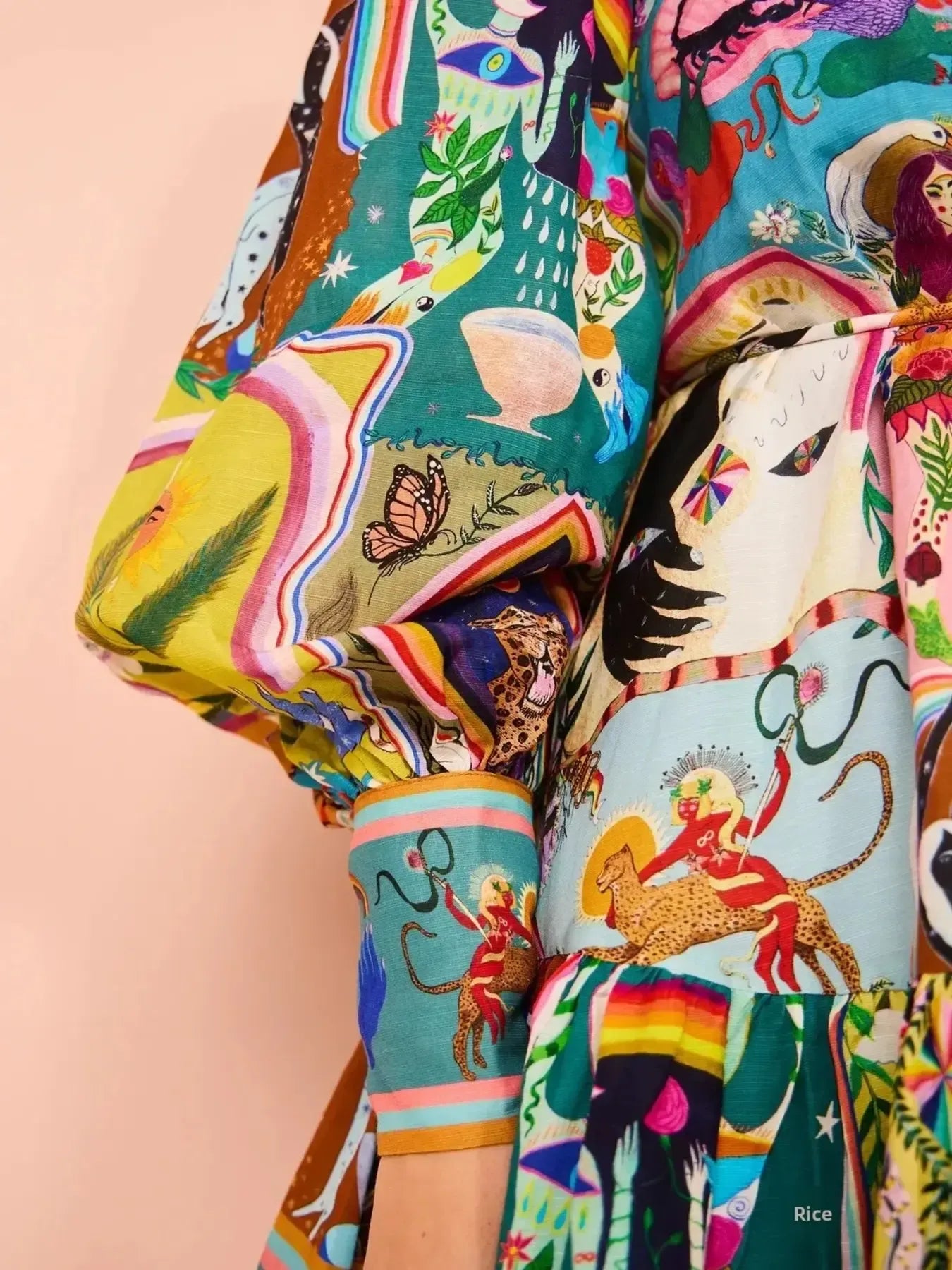 Printed Long Sleeve Shirt Dress with Belt.