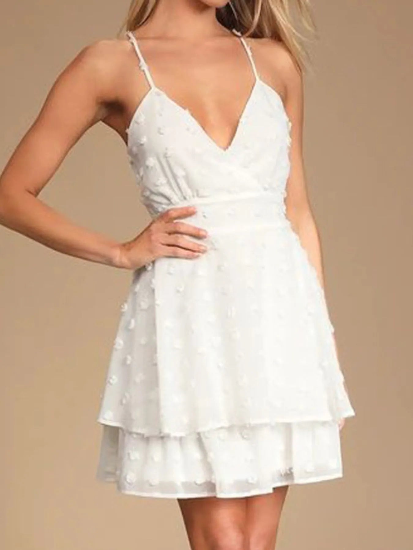 Tassel Floral Print Cami Dress - Ruched.