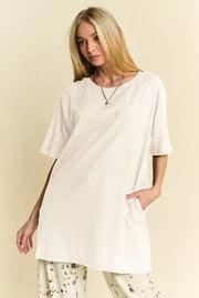 Short Sleeve Side Slit T-Shirt with Pockets