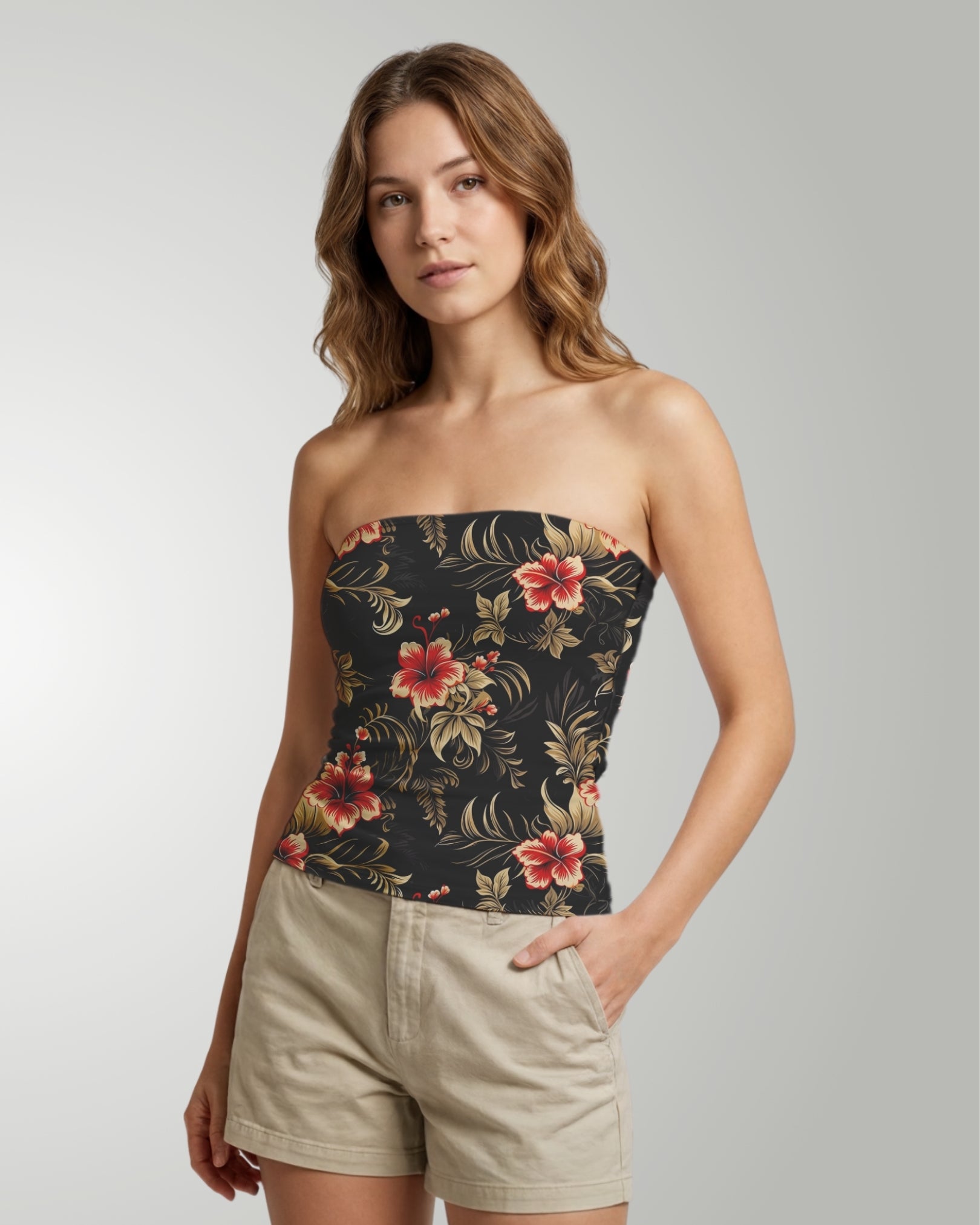 Tube Top - Midnight Hibiscus