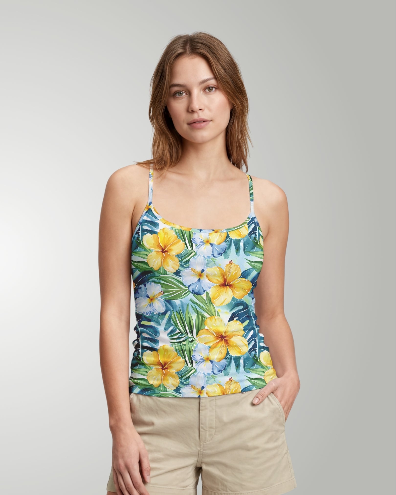 Tube Top - Yellow Hibiscus