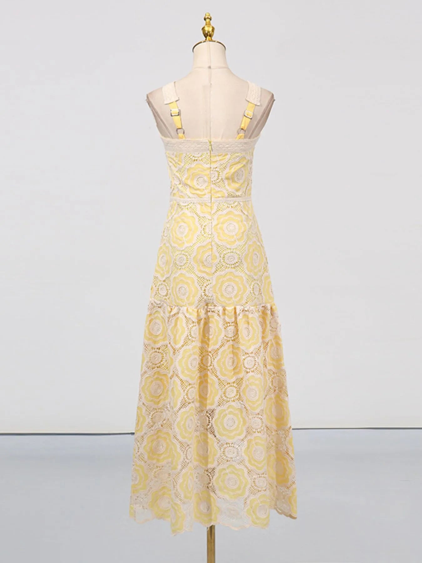 Plus Size Lace Up Halter Neck Denim Dress - Backless.