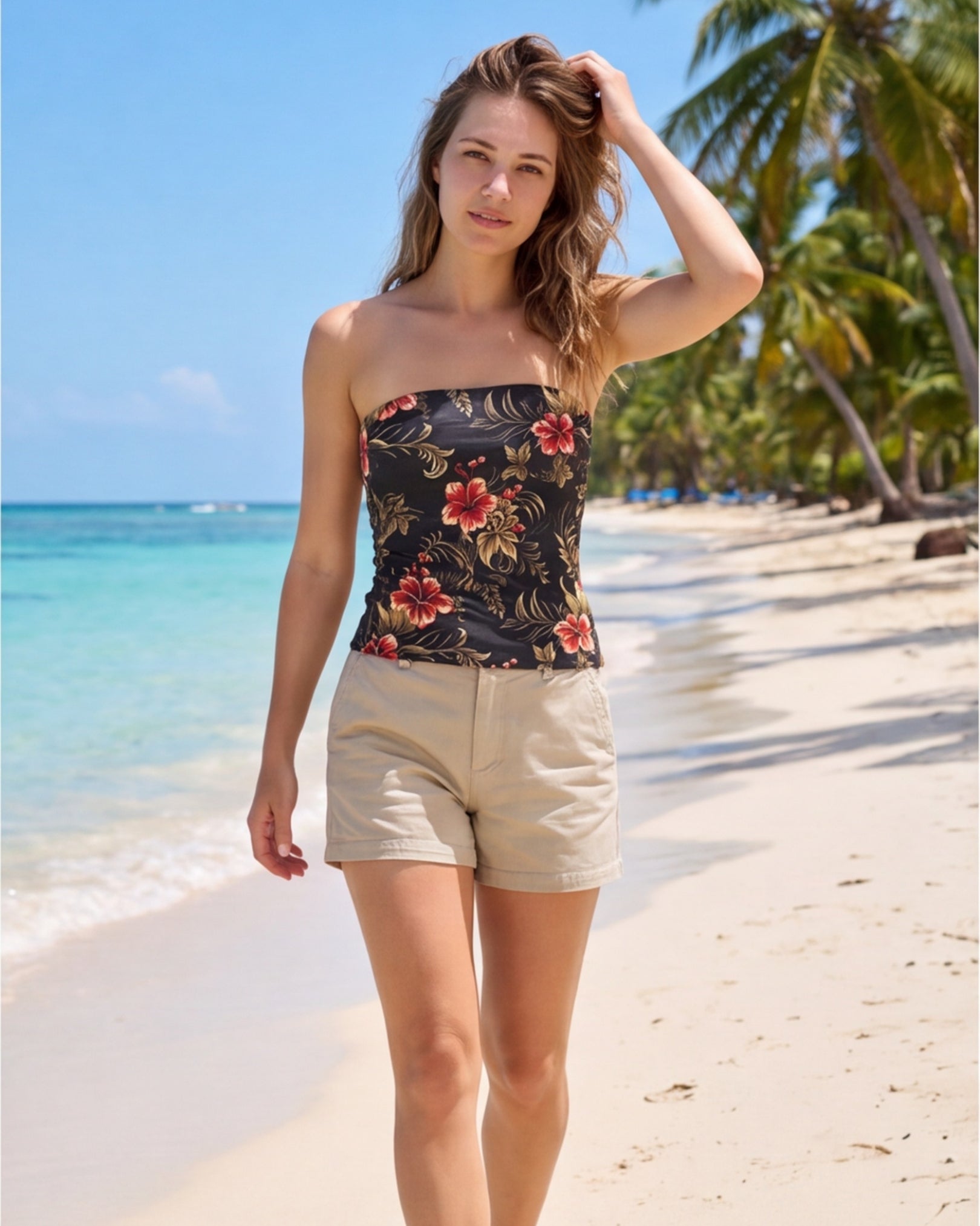 Tube Top - Midnight Hibiscus
