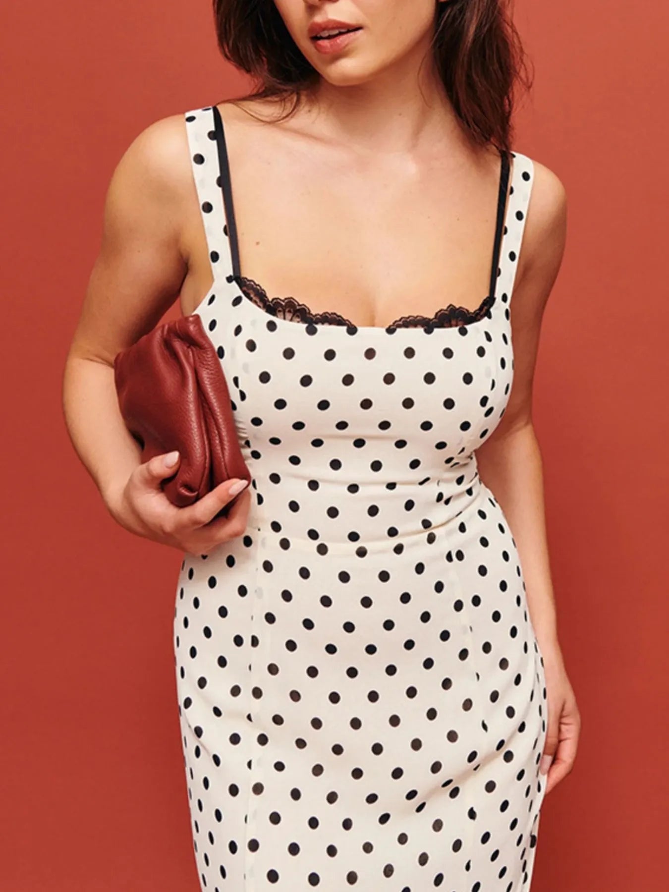 Polka Dot V-Neck Sleeveless Dress - Basic.