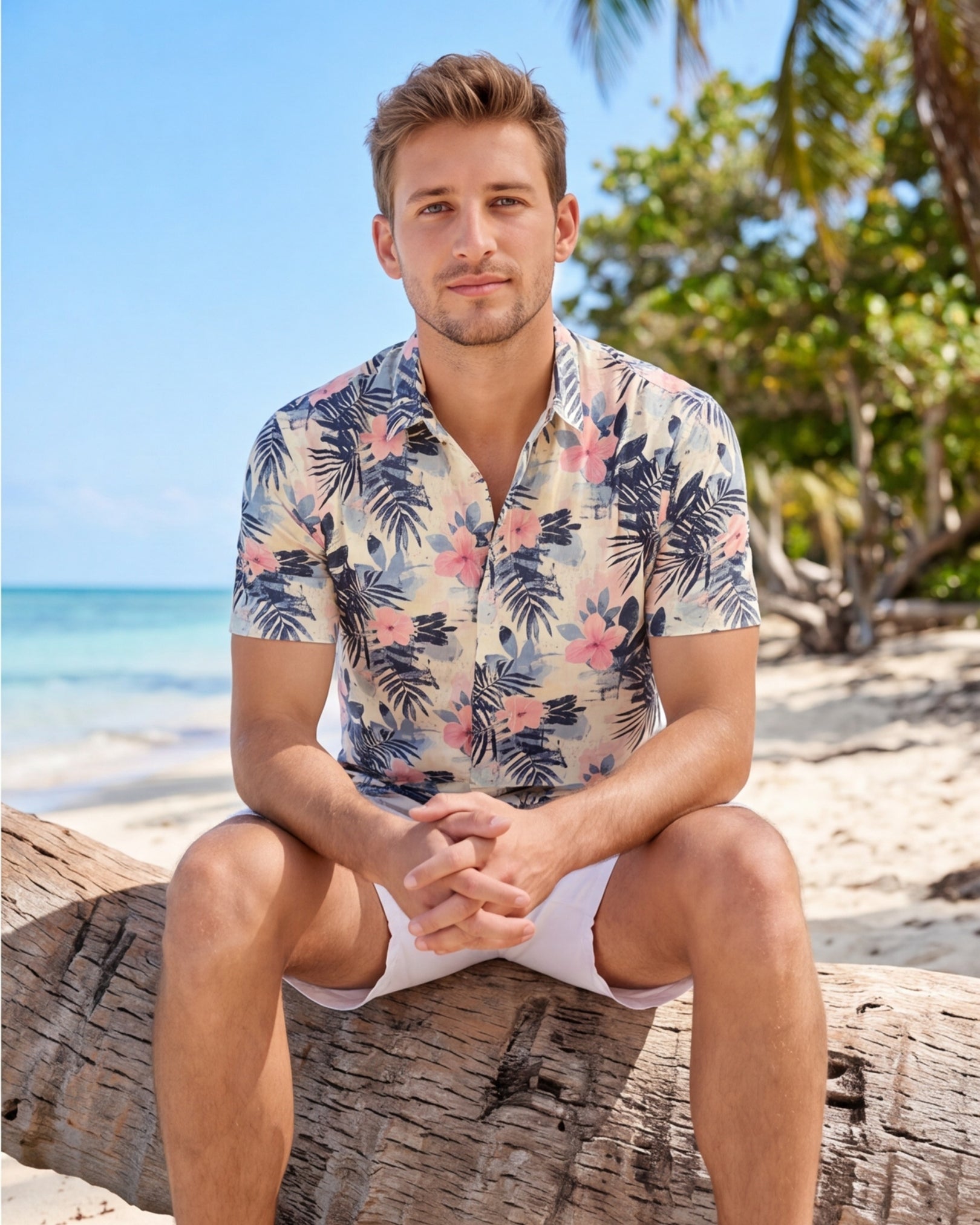 Mens Hawaiian Shirt - Coastal Dreams