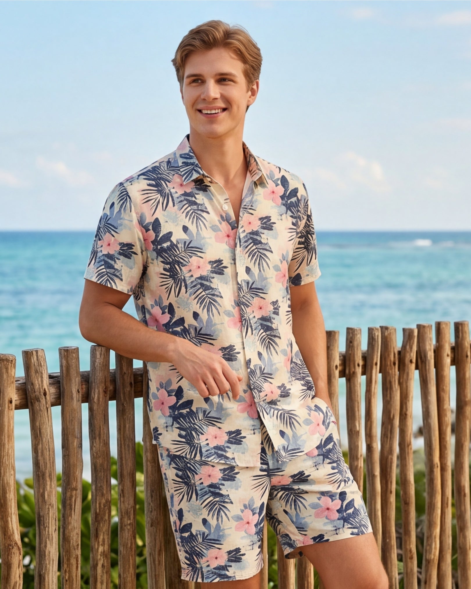 Mens Hawaiian Shirt - Coastal Dreams