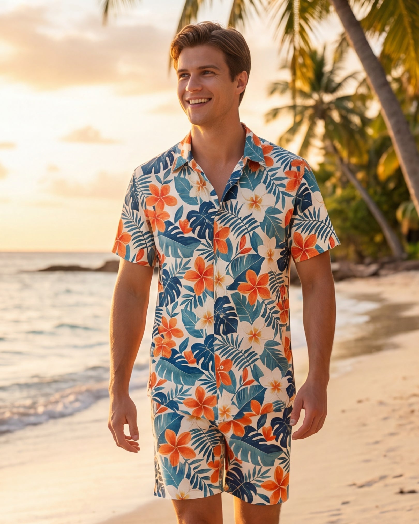 Mens Hawaiian Shirt - Botanical Cove