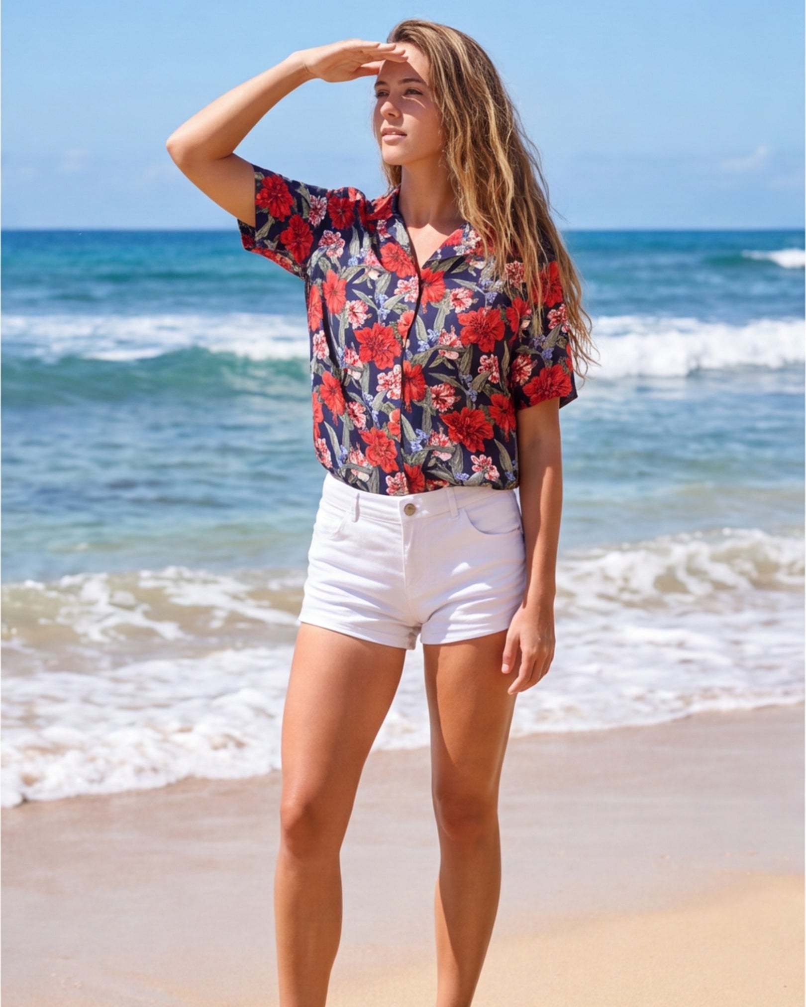 Womens Hawaiian Shirt - Luau Serenade