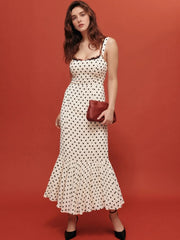 Polka Dot V-Neck Sleeveless Dress - Basic.