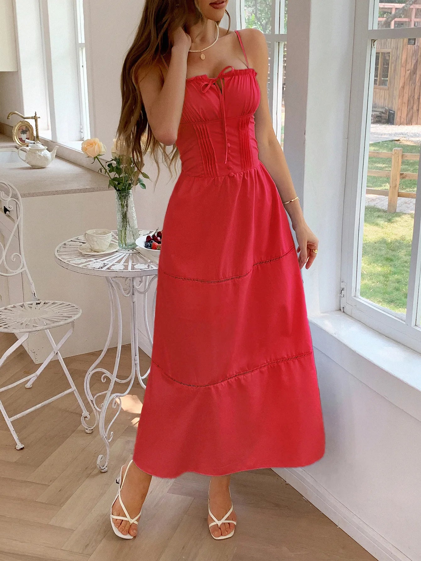 Smocked Crisscross Back Denim Mini Dress - Backless & Tied.