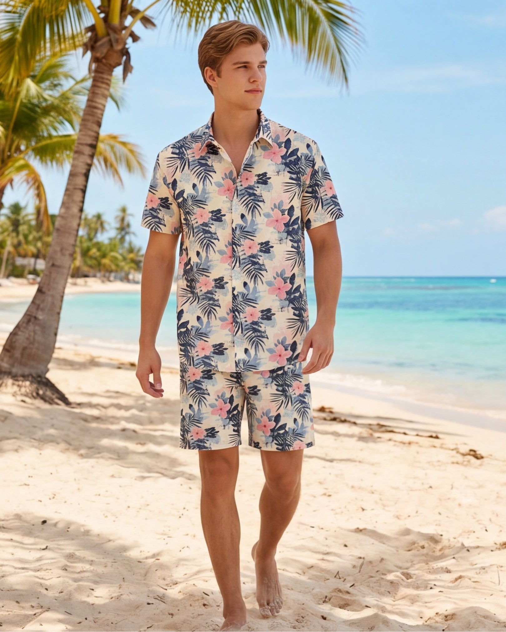 Mens Hawaiian Shirt - Coastal Dreams