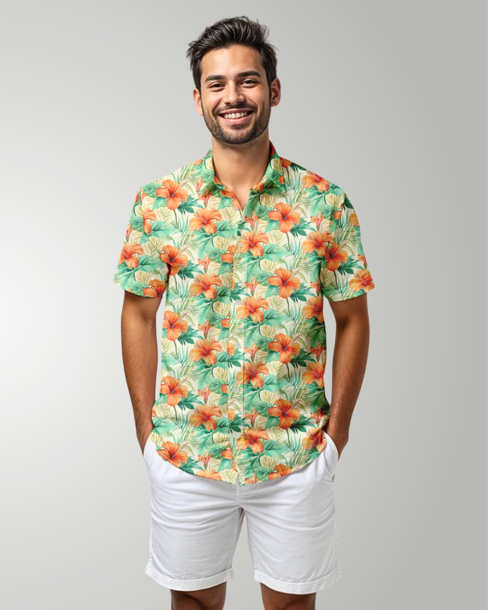 Mens Hawaiian Shirt - Sunrise Lagoon