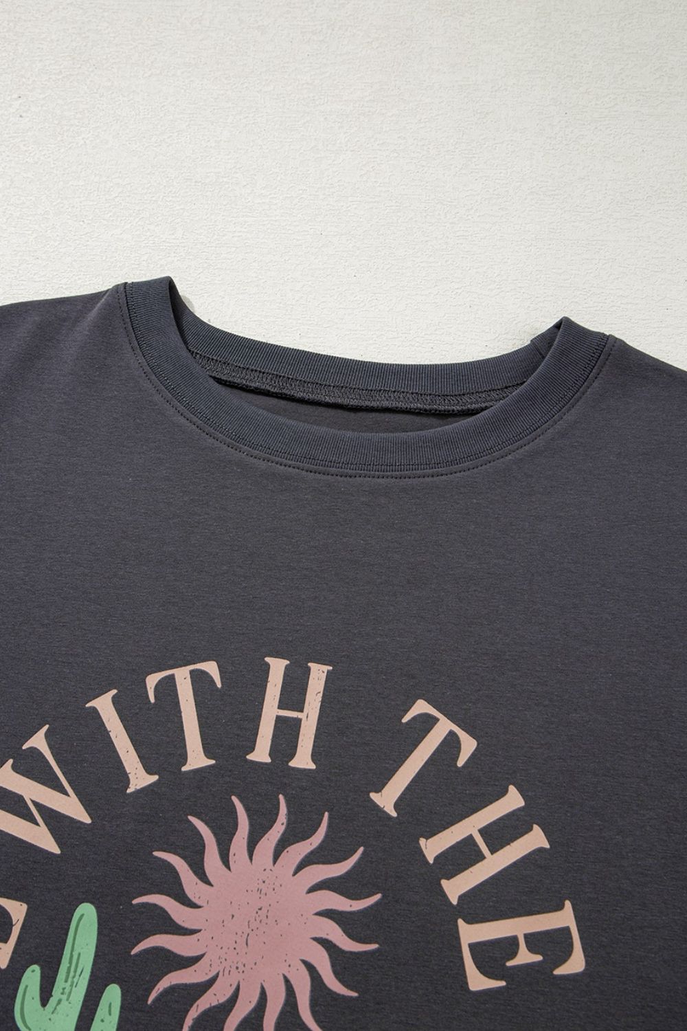 RISE WITH THE SUN Graphic Round Neck Short Sleeve T-Shirt