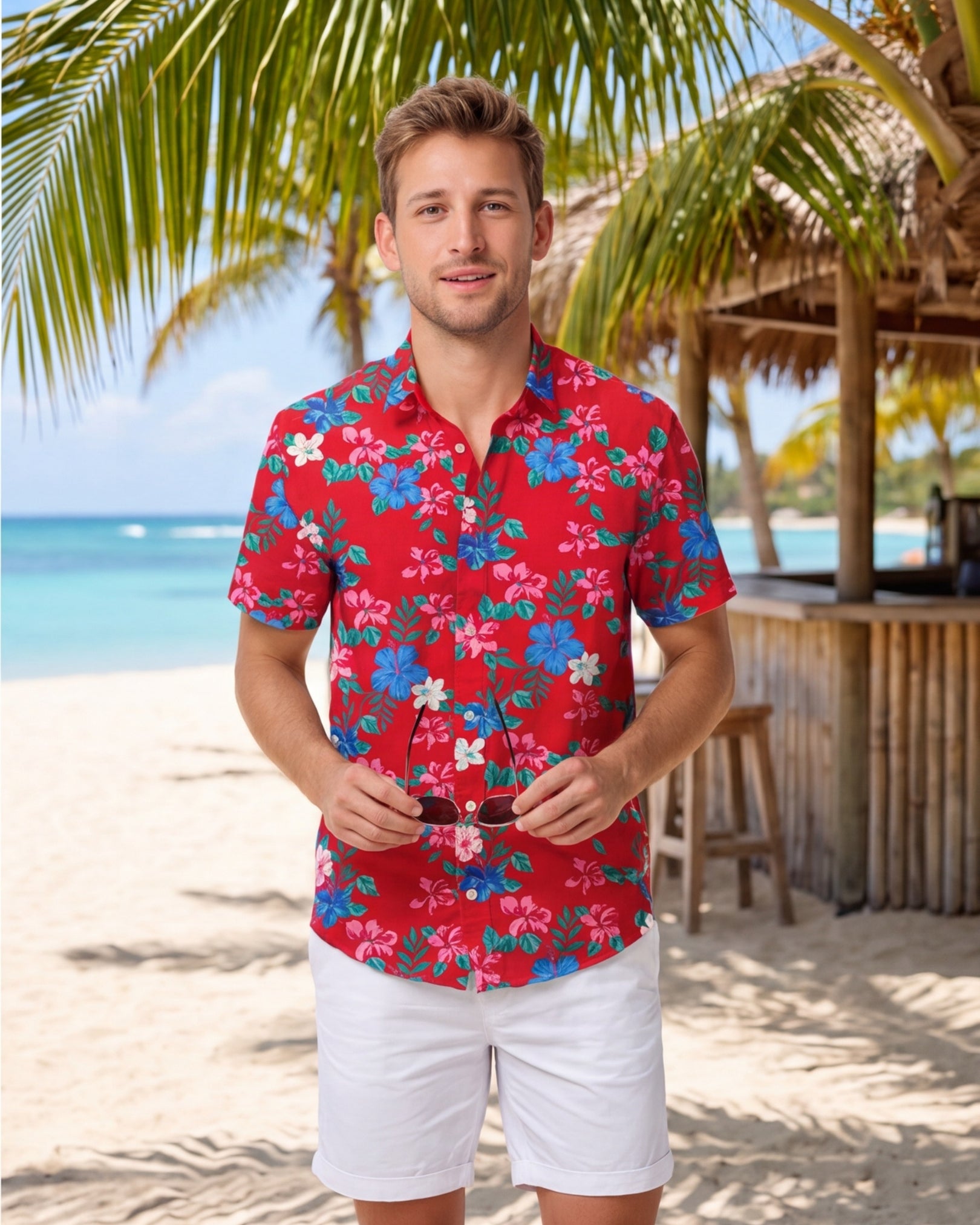 Mens Hawaiian Shirt - Island Florals