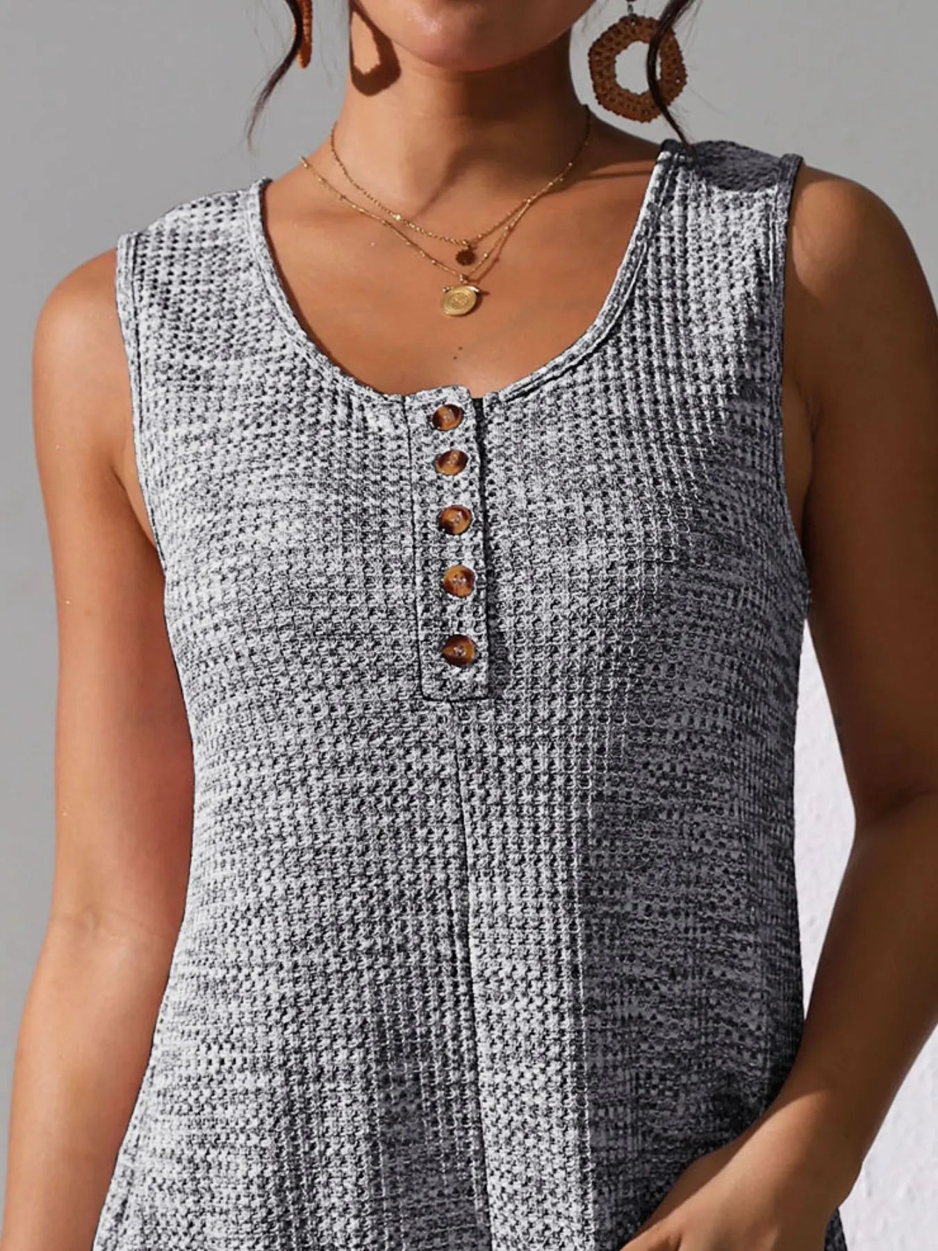 Plus Size Button Front Romper with Pockets.