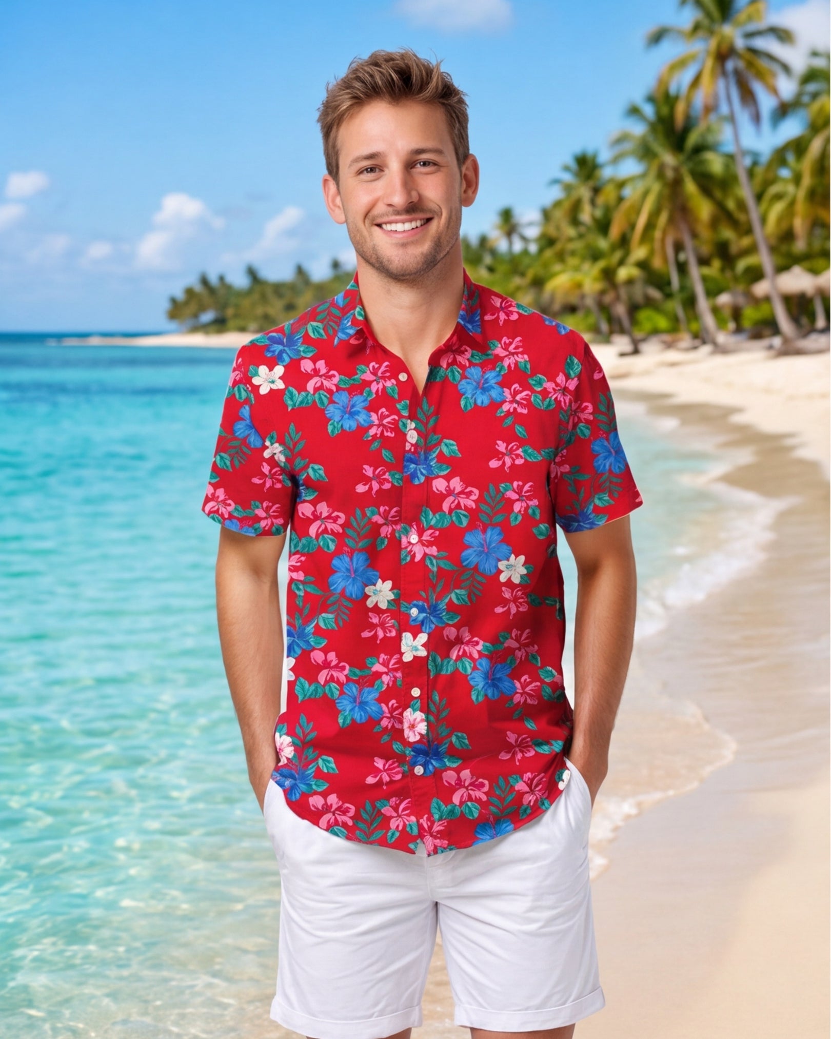 Mens Hawaiian Shirt - Island Florals
