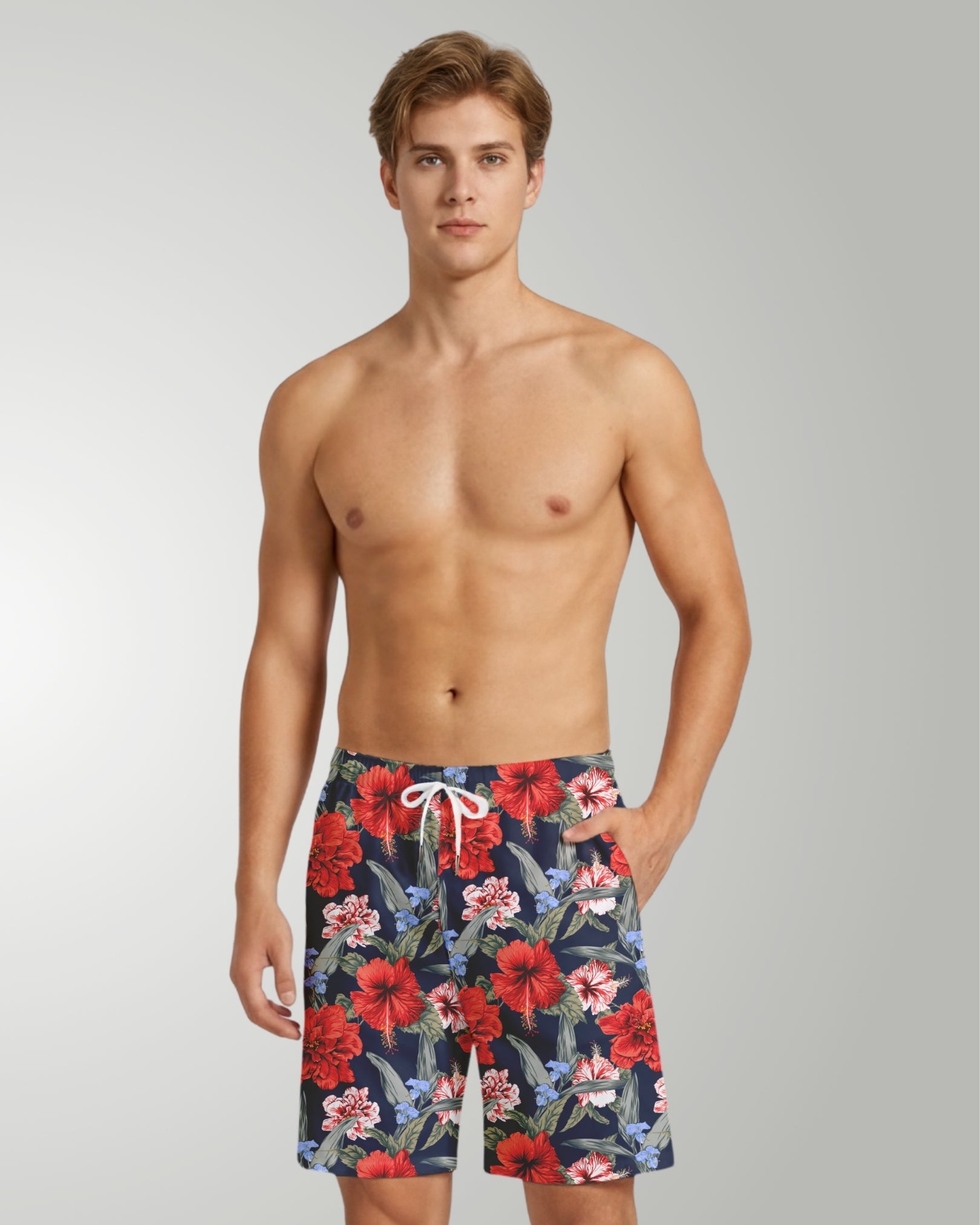Mens Beach Shorts - Luau Serenade