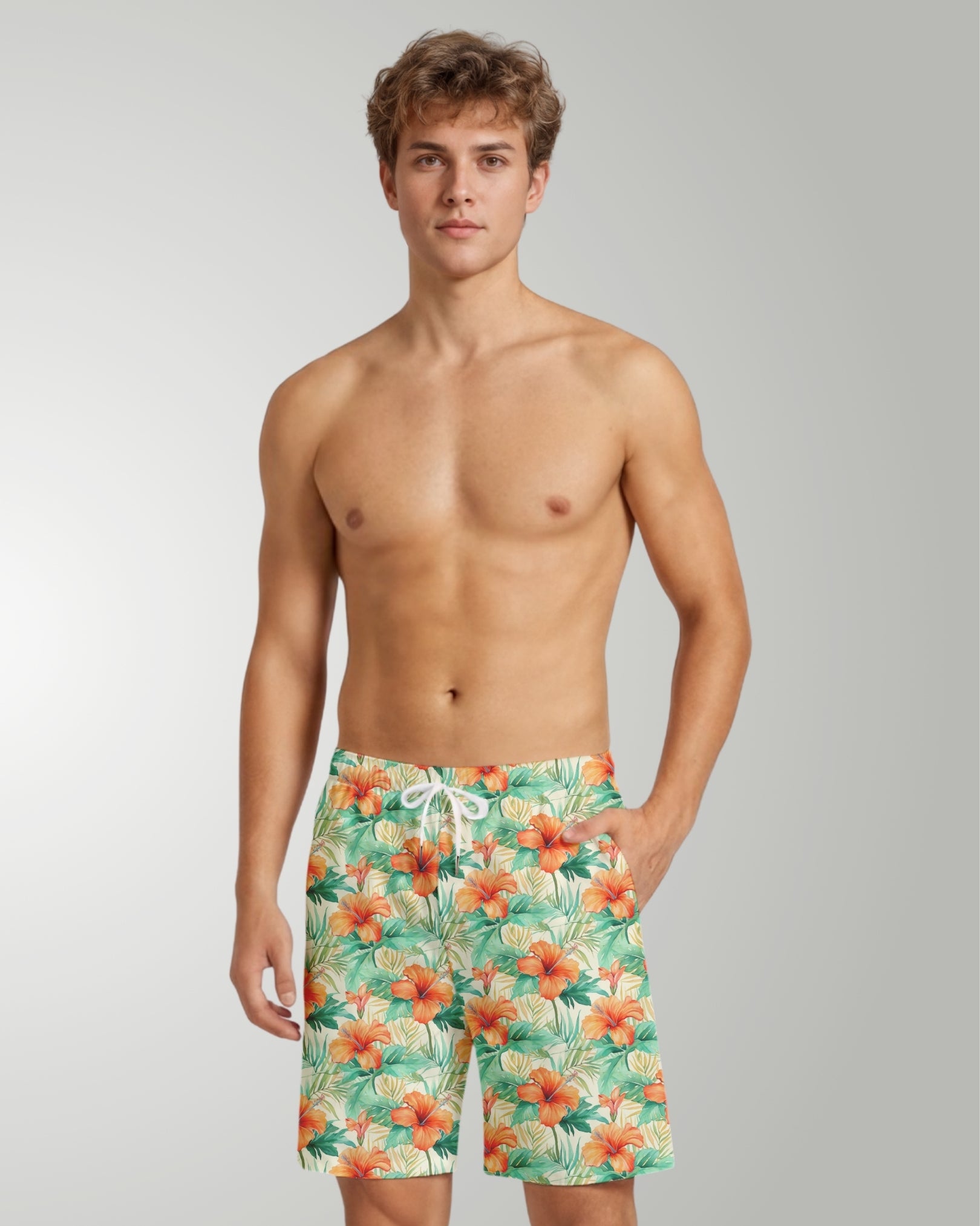Mens Beach Shorts - Sunrise Lagoon