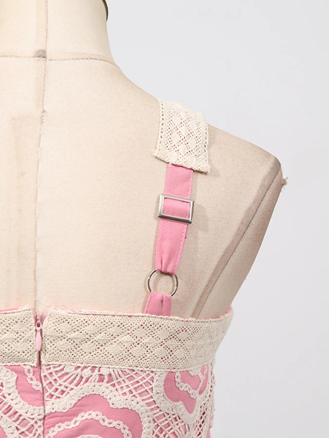 Plus Size Lace Up Halter Neck Denim Dress - Backless.