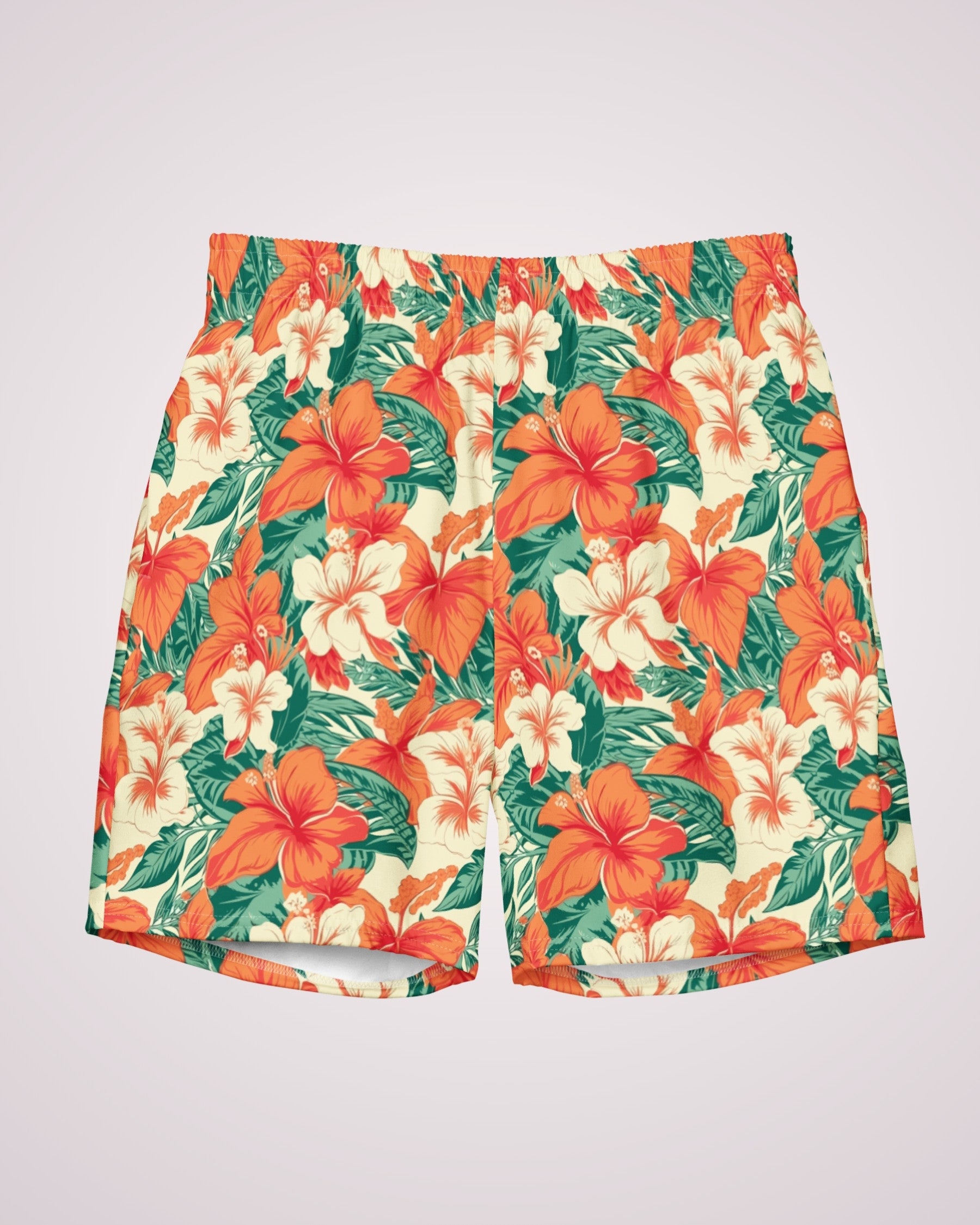 Mens Swim Trunks - Tropical Hawaiian II