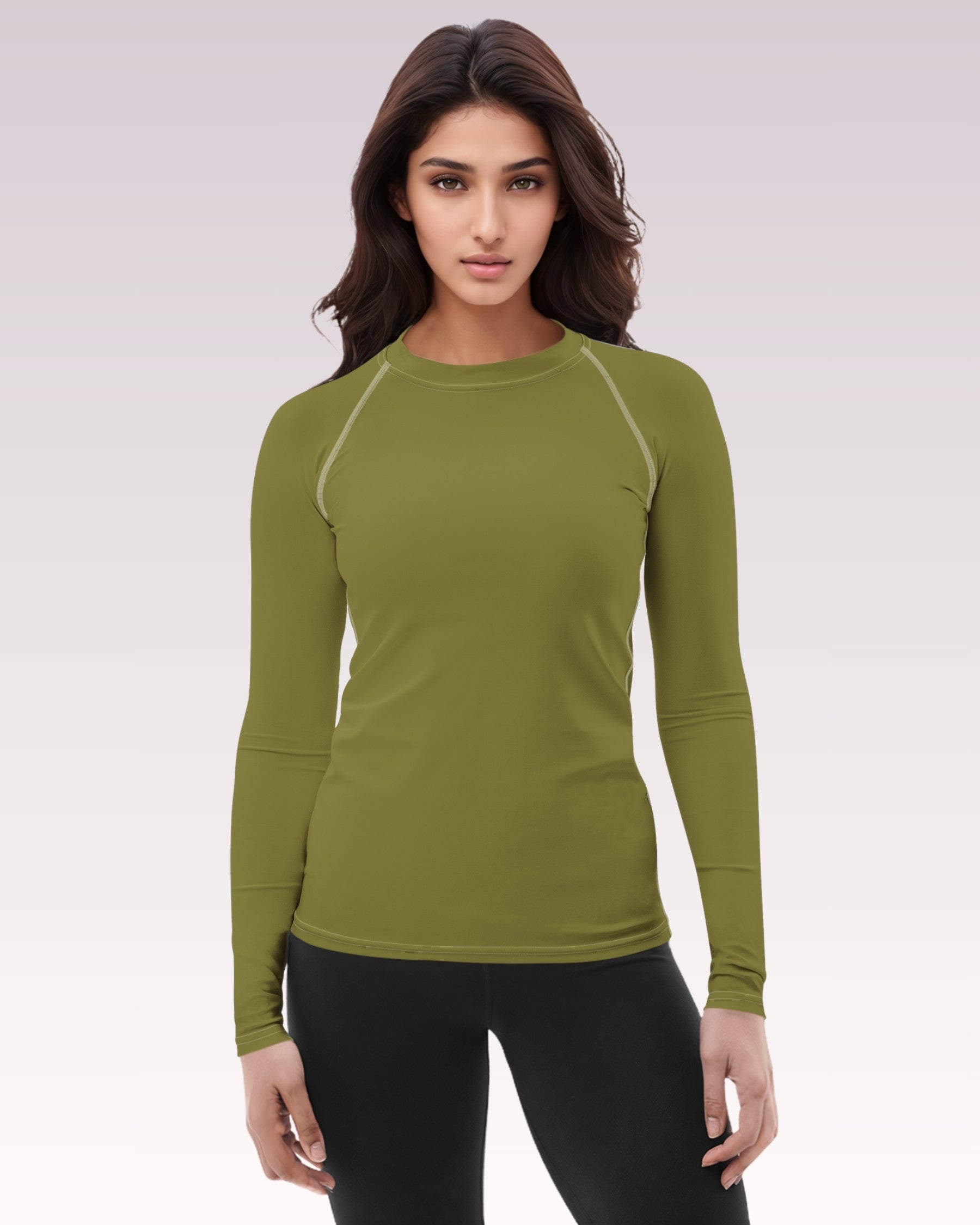 Moss Green Long Sleeve Rash Guard Top