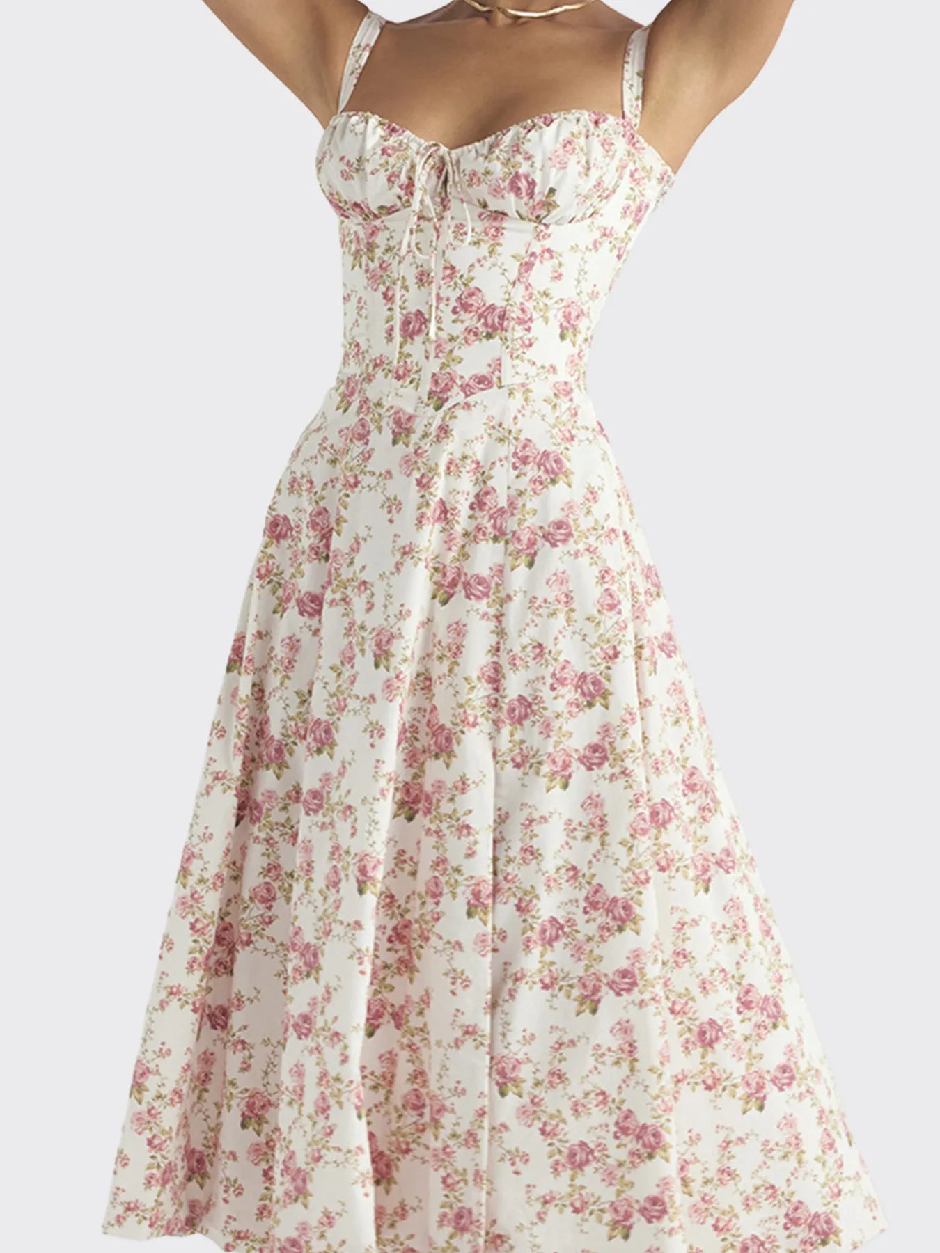 Smocked Back Tie Front Cami Dress - Frill & Ruched.