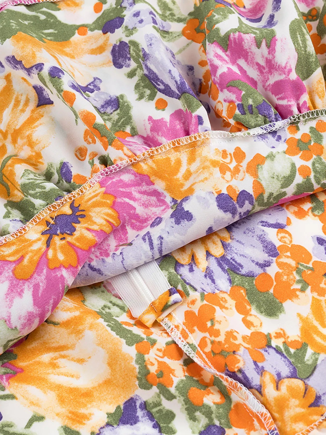 Floral Print Ruffled Midi Dress with Pockets - Smocked & Tiered.