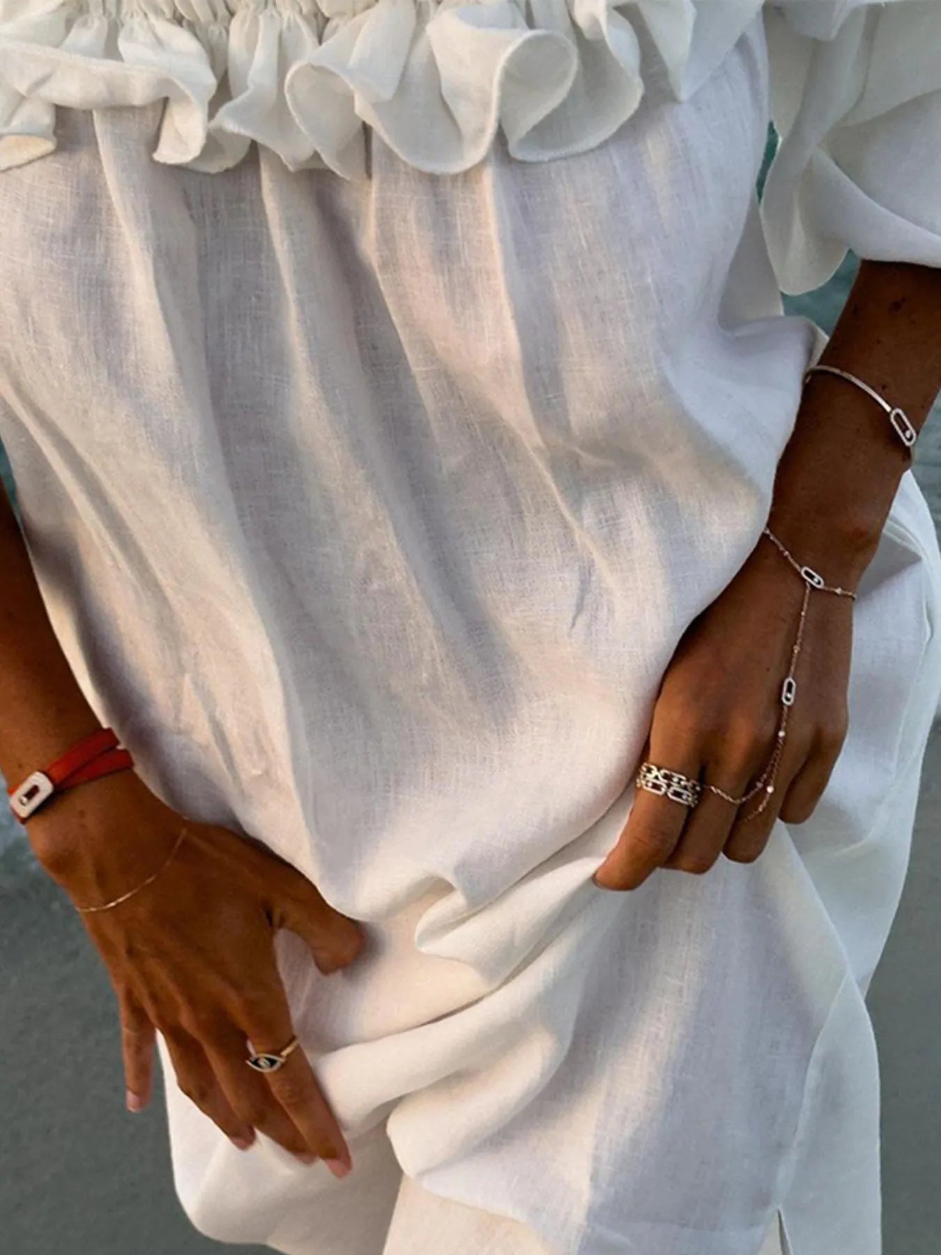 Umgee Side Slit Short Sleeve Midi Tee Dress with Tie Belt.