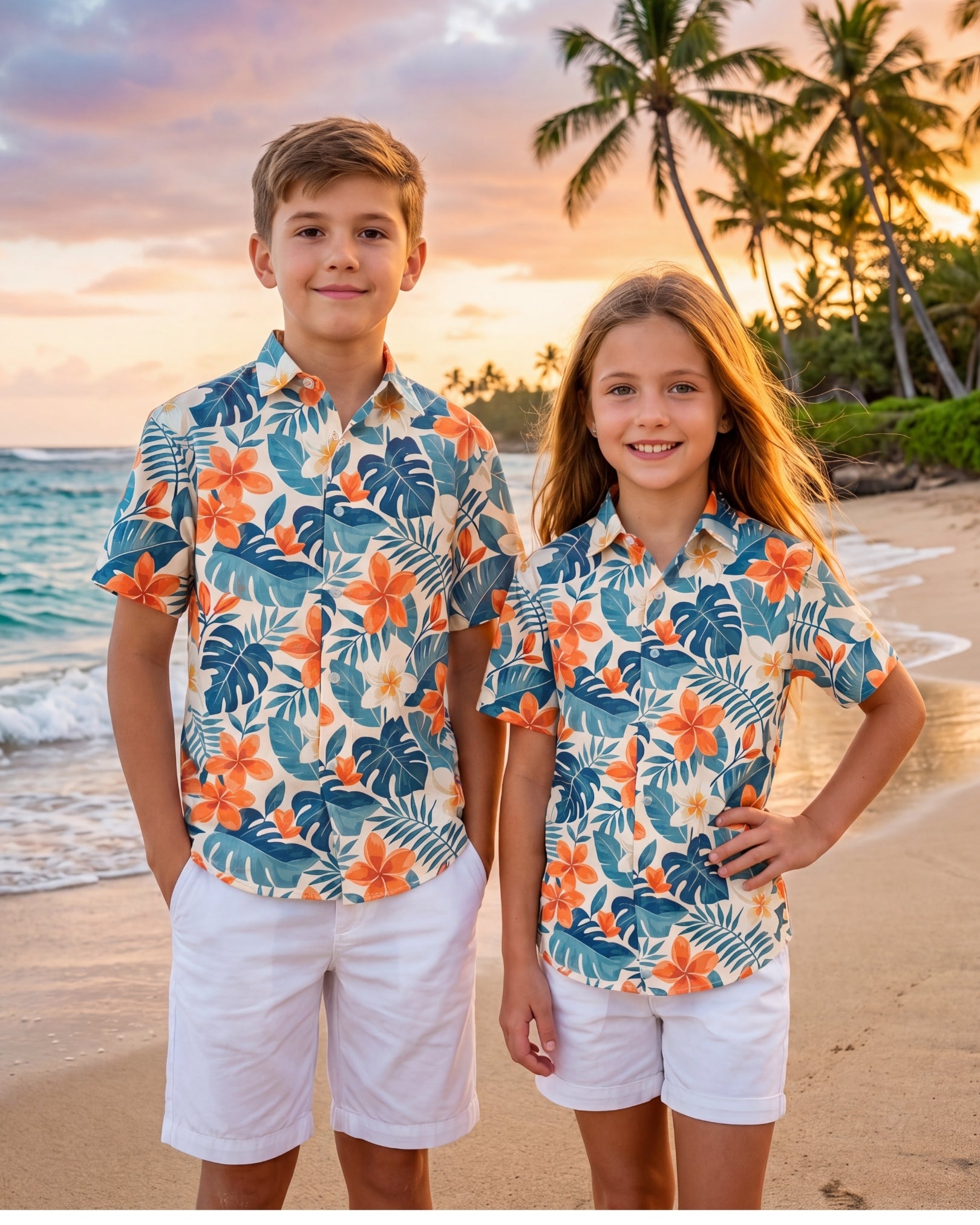 Youth Hawaiian Shirt - Botanical Cove