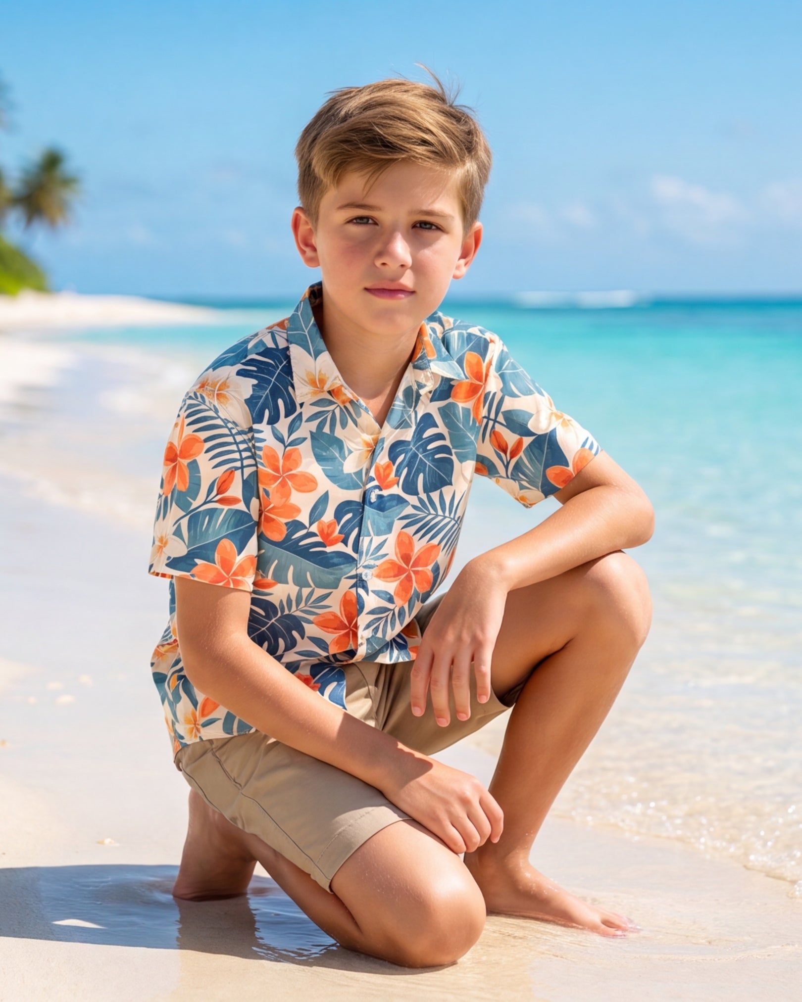Youth Hawaiian Shirt - Botanical Cove