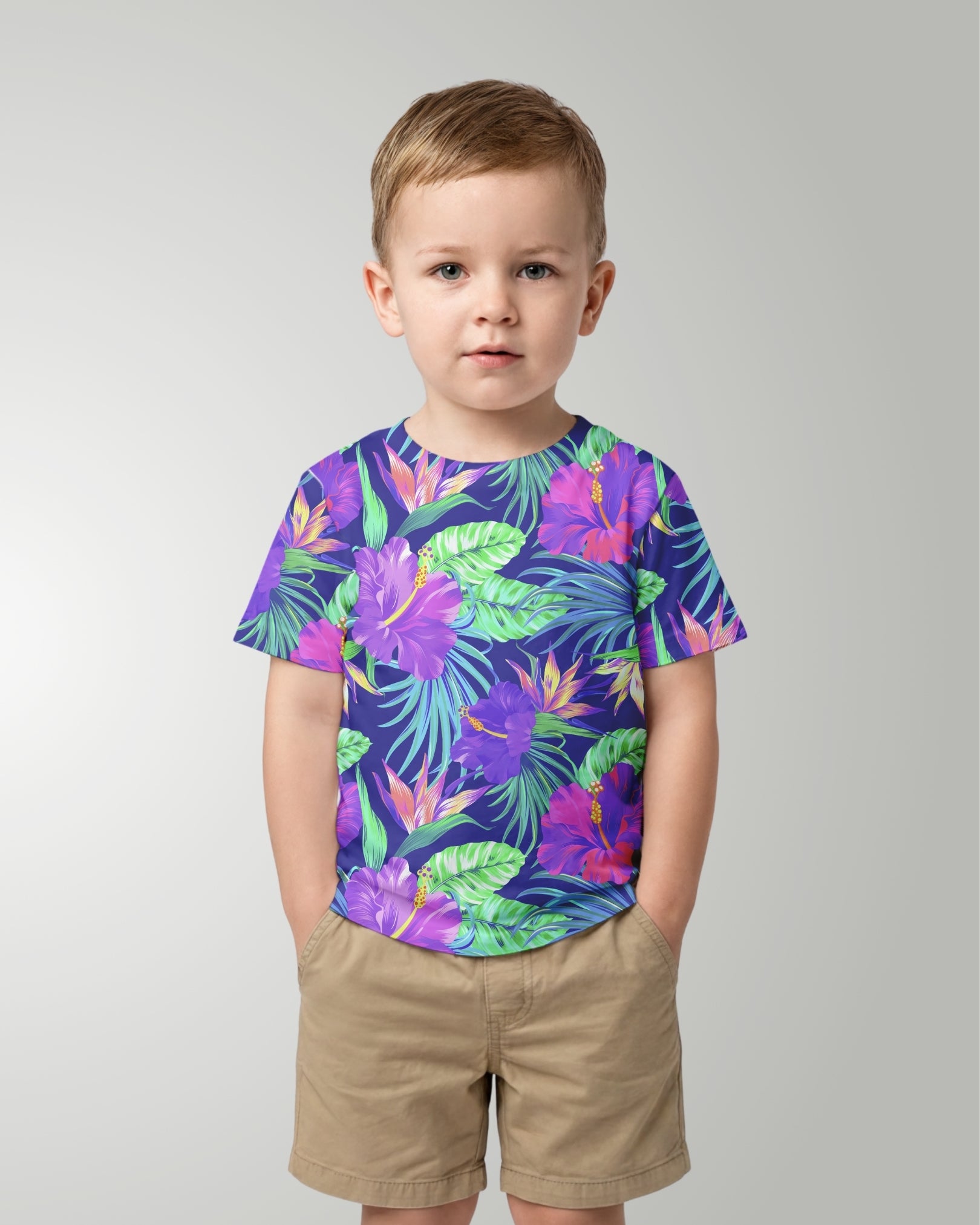 Childs Hawaiian Tee - Purple Paradise