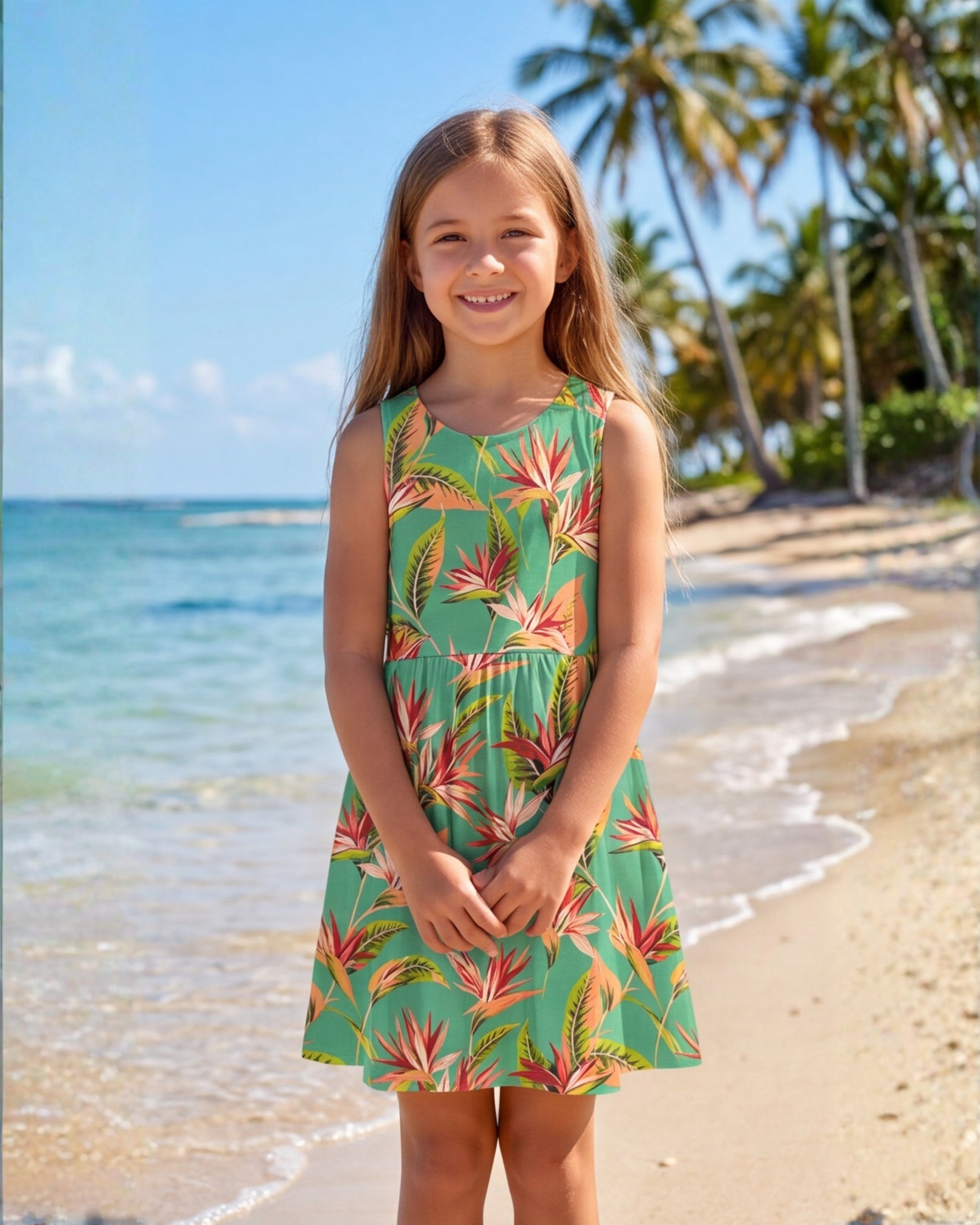 Girls Sun Dress - Tropical Melody