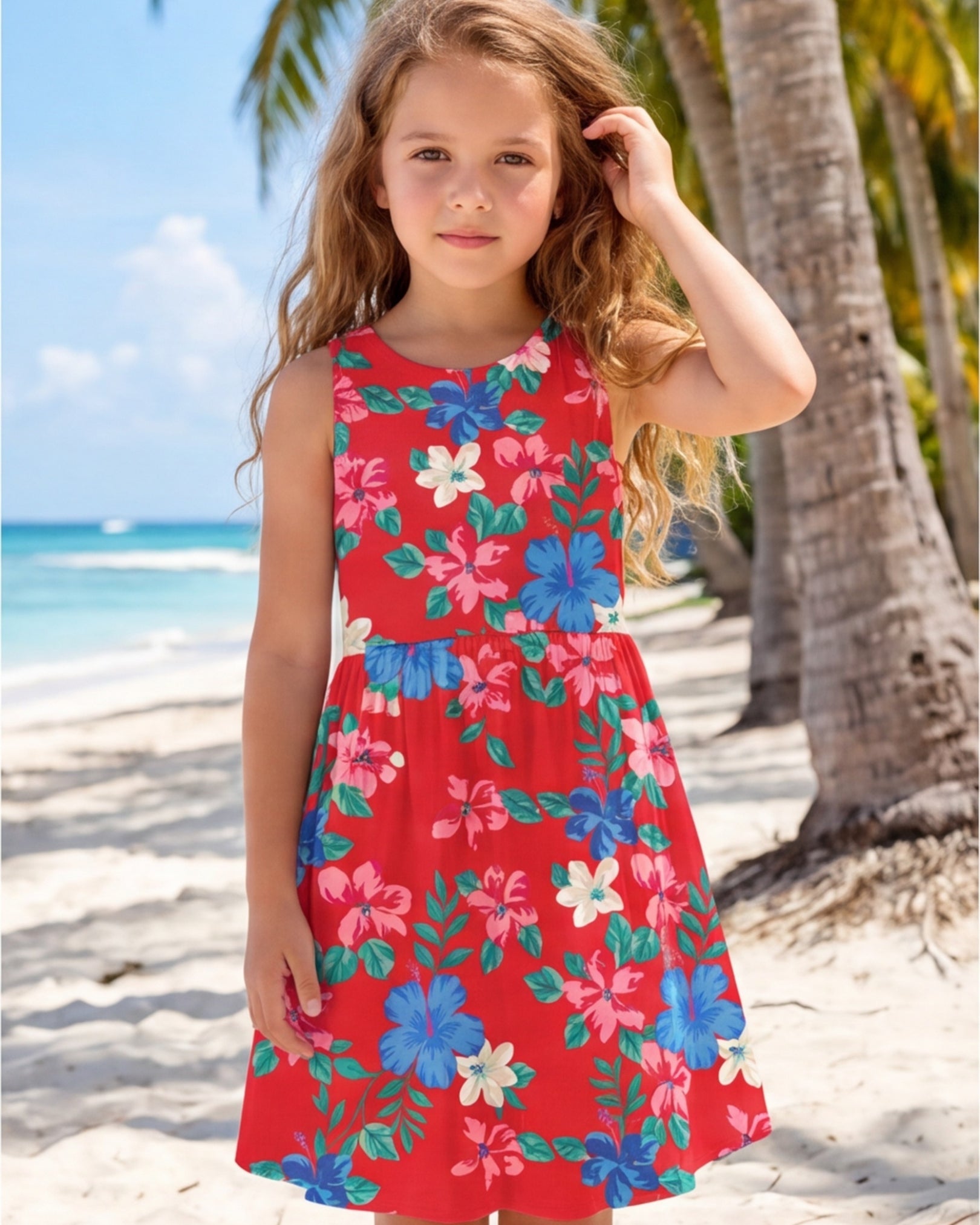 Girls Sun Dress - Island Florals