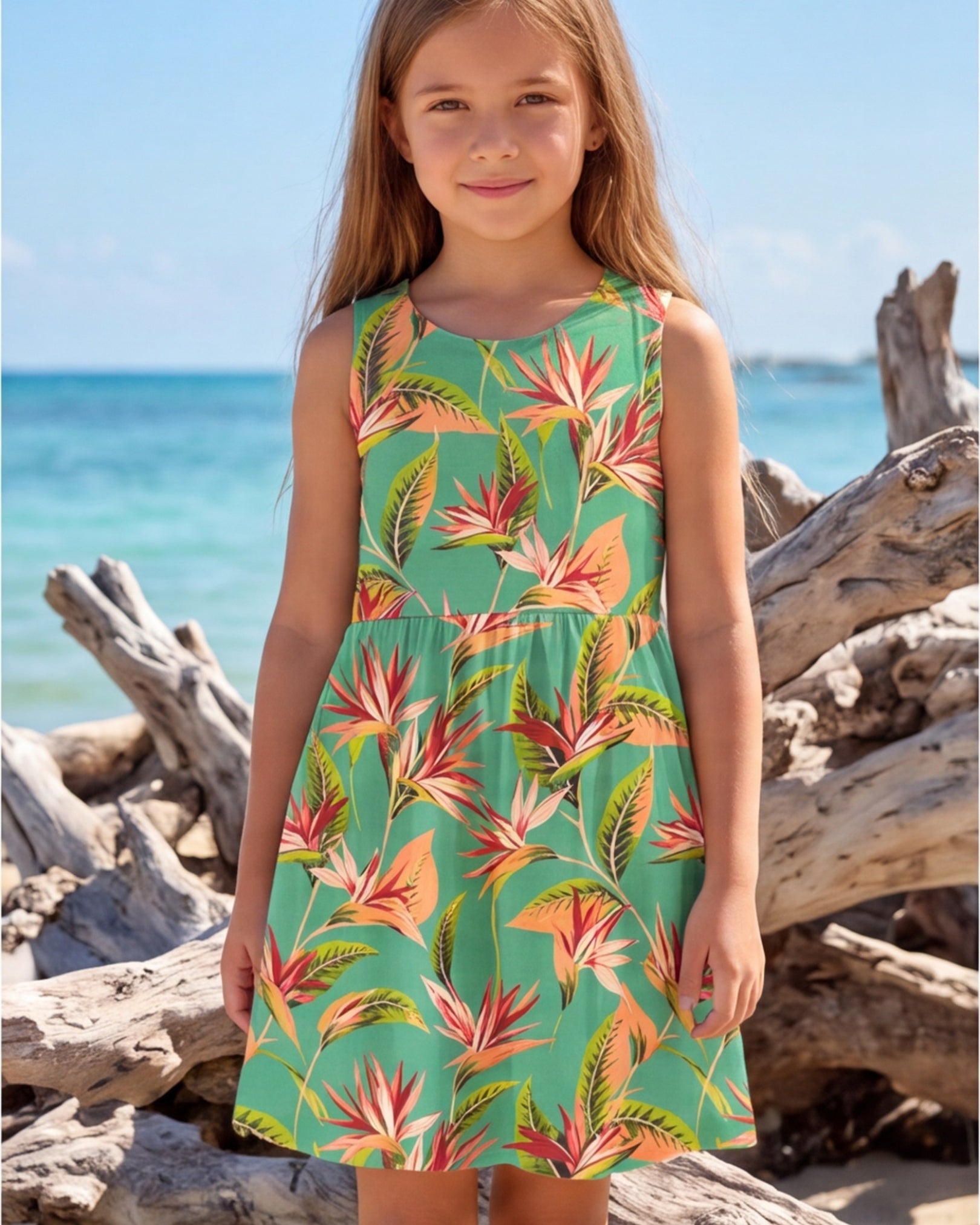 Girls Sun Dress - Tropical Melody