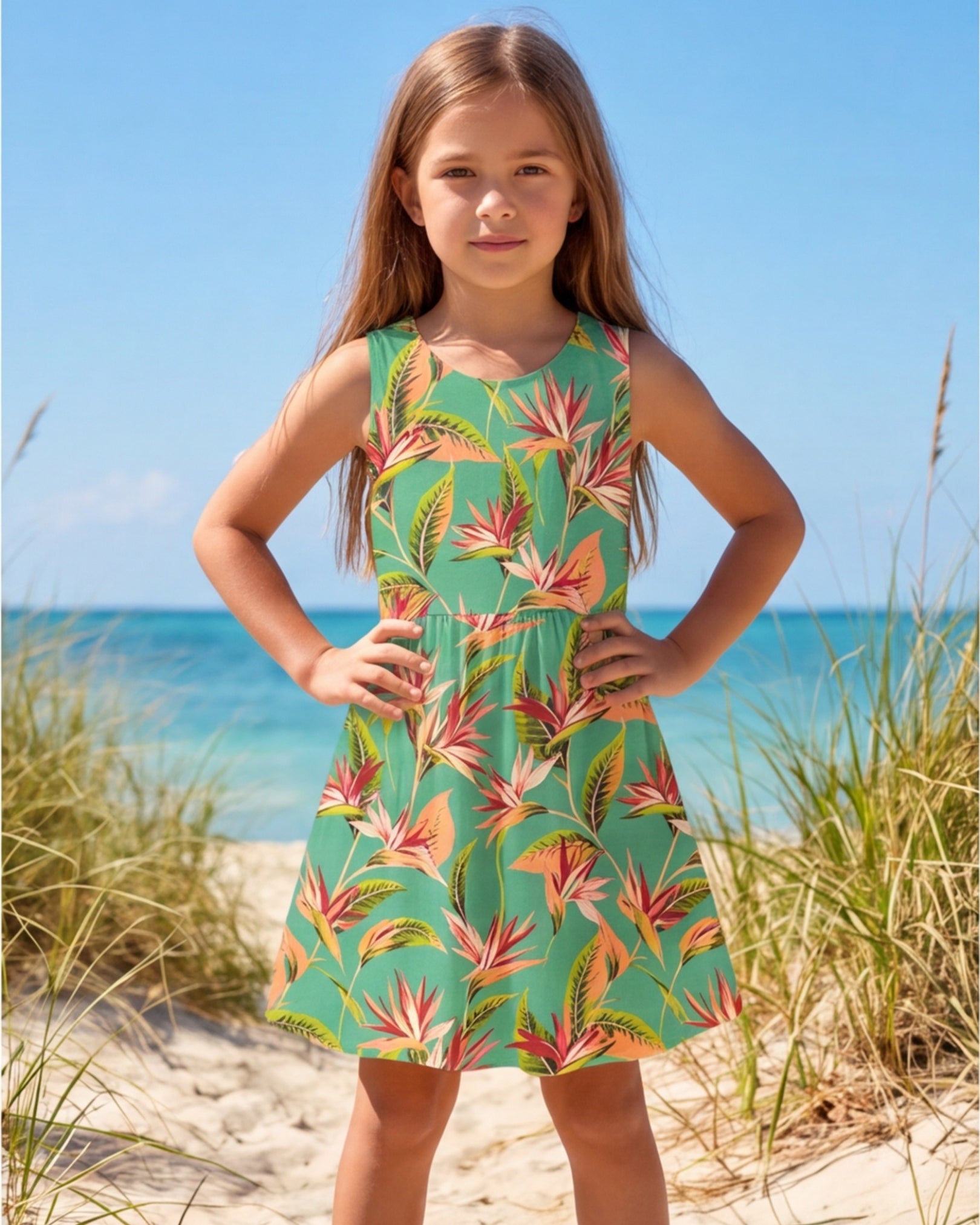 Girls Sun Dress - Tropical Melody