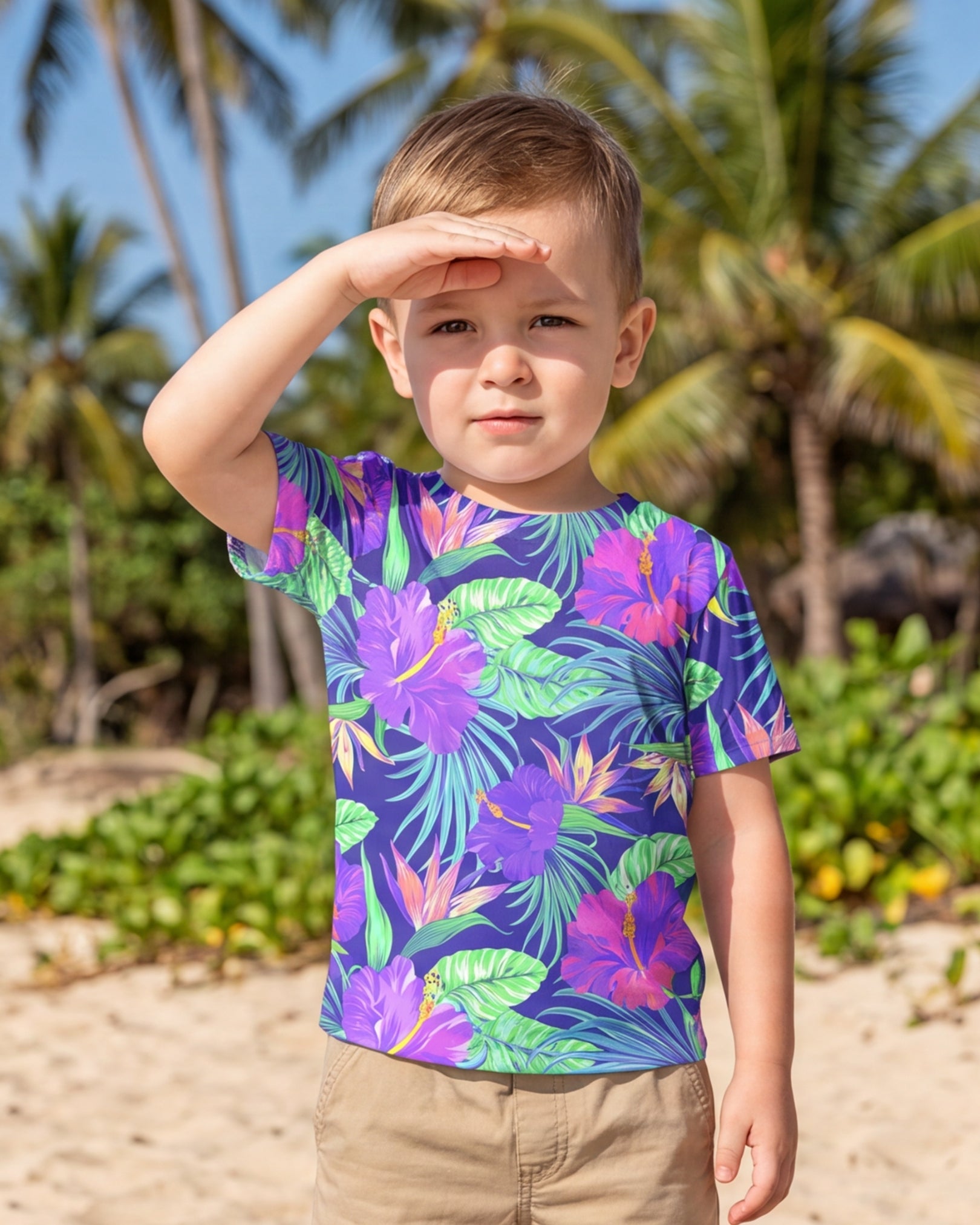 Childs Hawaiian Tee - Purple Paradise
